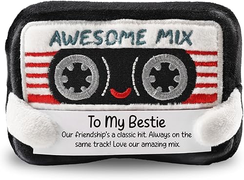 Regalos divertidos para mejores amigas  Bonita cinta de casete retro de felpa, regalos sentimentales de amistad para mejores amigas, regalo de