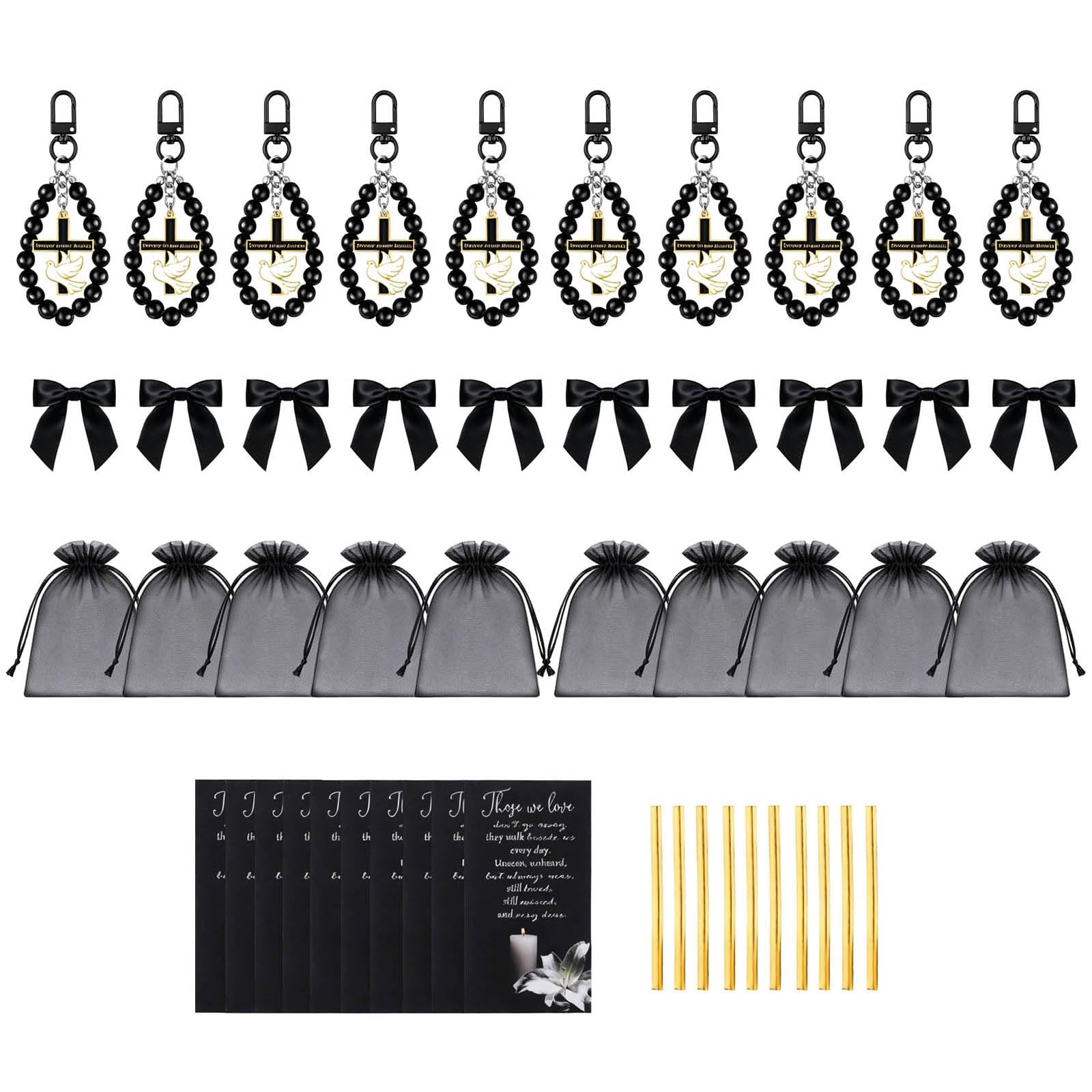 Kalttoy Multicolor 10 Unique Crosses Keychains Ornament With Adjustable Beads Anniversary Party Gifts Perfect For Special Event Supplies Graduation Party Supplies