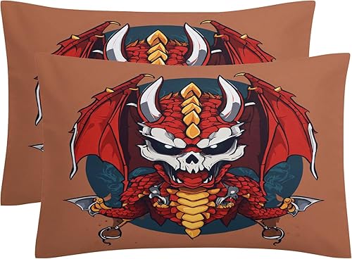 Miniatura 2 de OmErsa Juego de funda de edredón de dragón tamaño matrimonial, juego de ropa de cama de 3 piezas, funda de edredón con estampado de microfibra suave