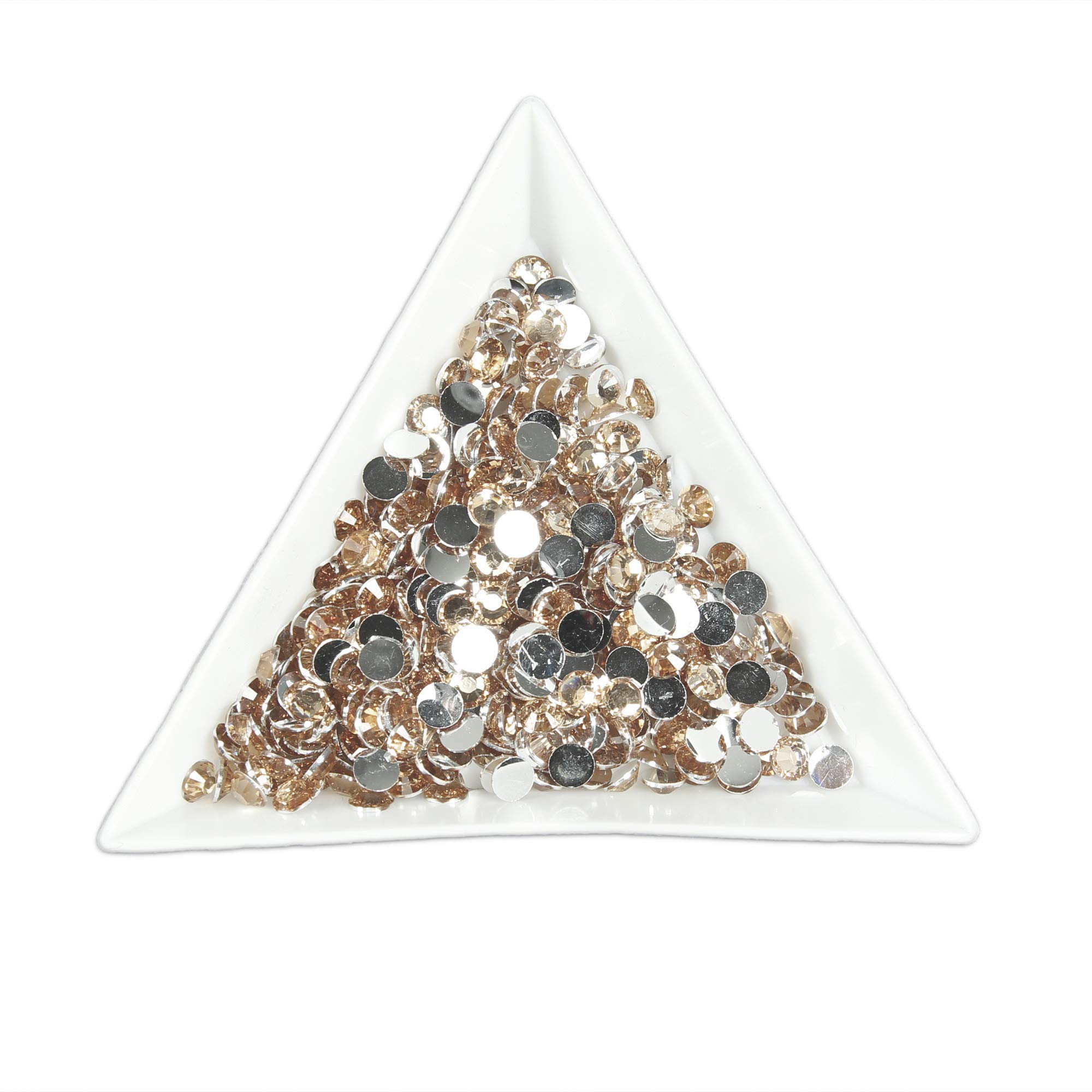 500pcs 5mm Flat Back Resin Rhinestones Bling Crystal Diamantes for Nail Art & Craft (5mm, Champagne)