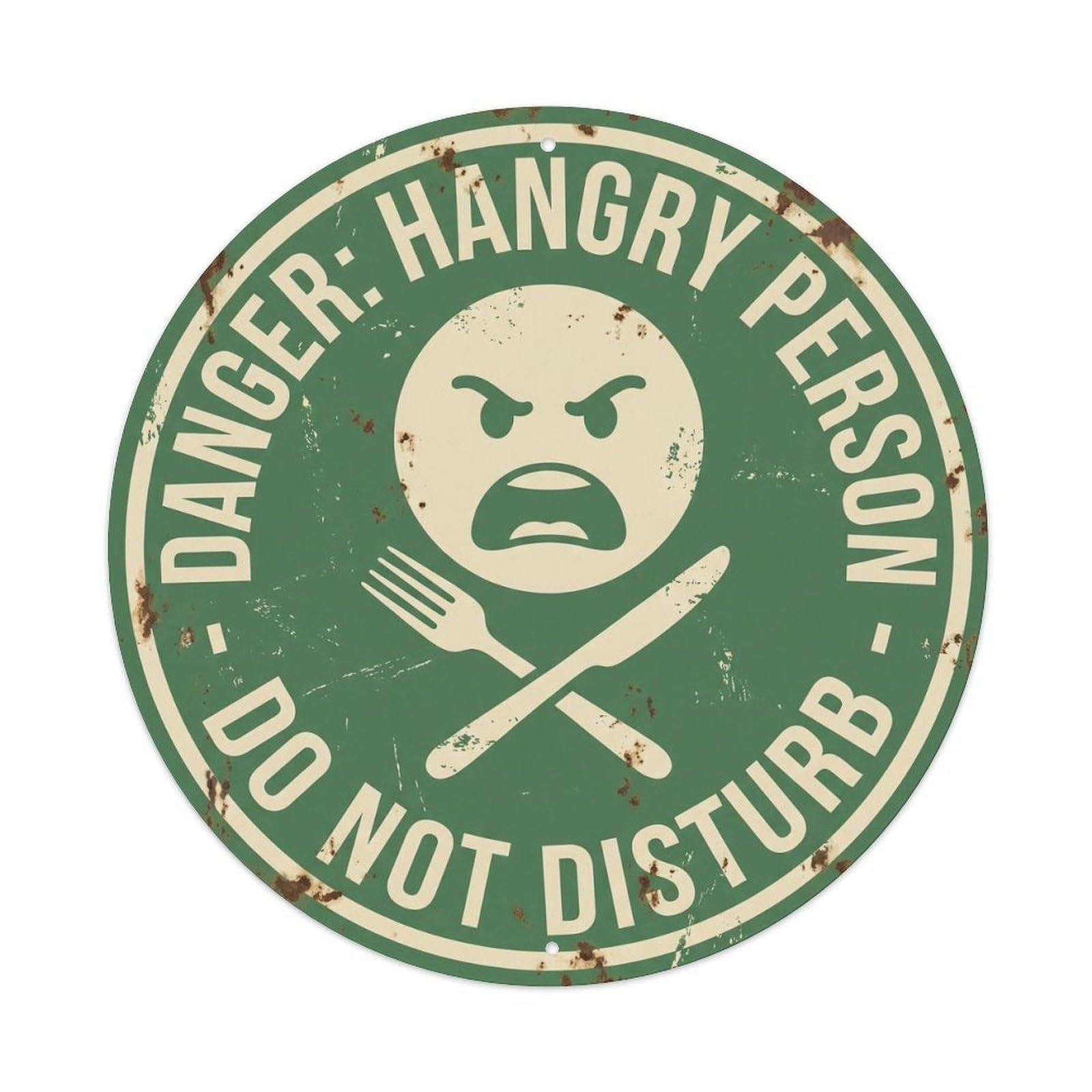 Danger Hangry Person Funny Warning Notice Metal Tin Sign
