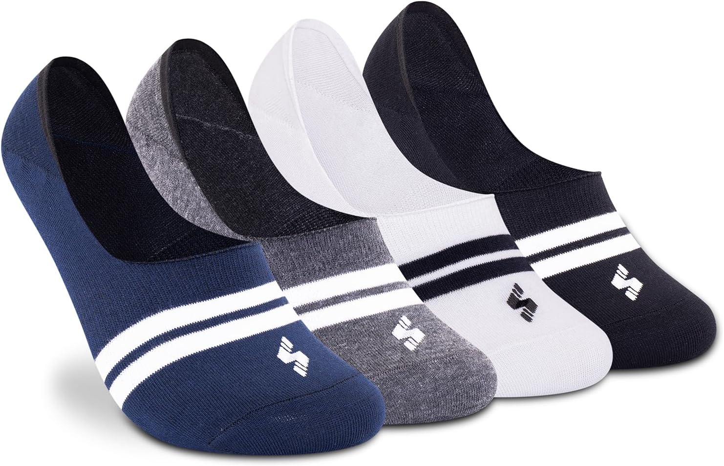 Supersox Stylish No Show Loafer Socks for Man | Combed Cotton | Breathable & Moisture Absorbent | Anti-Odour | Anti-Slip Grip | Low Cut Invisible Fit