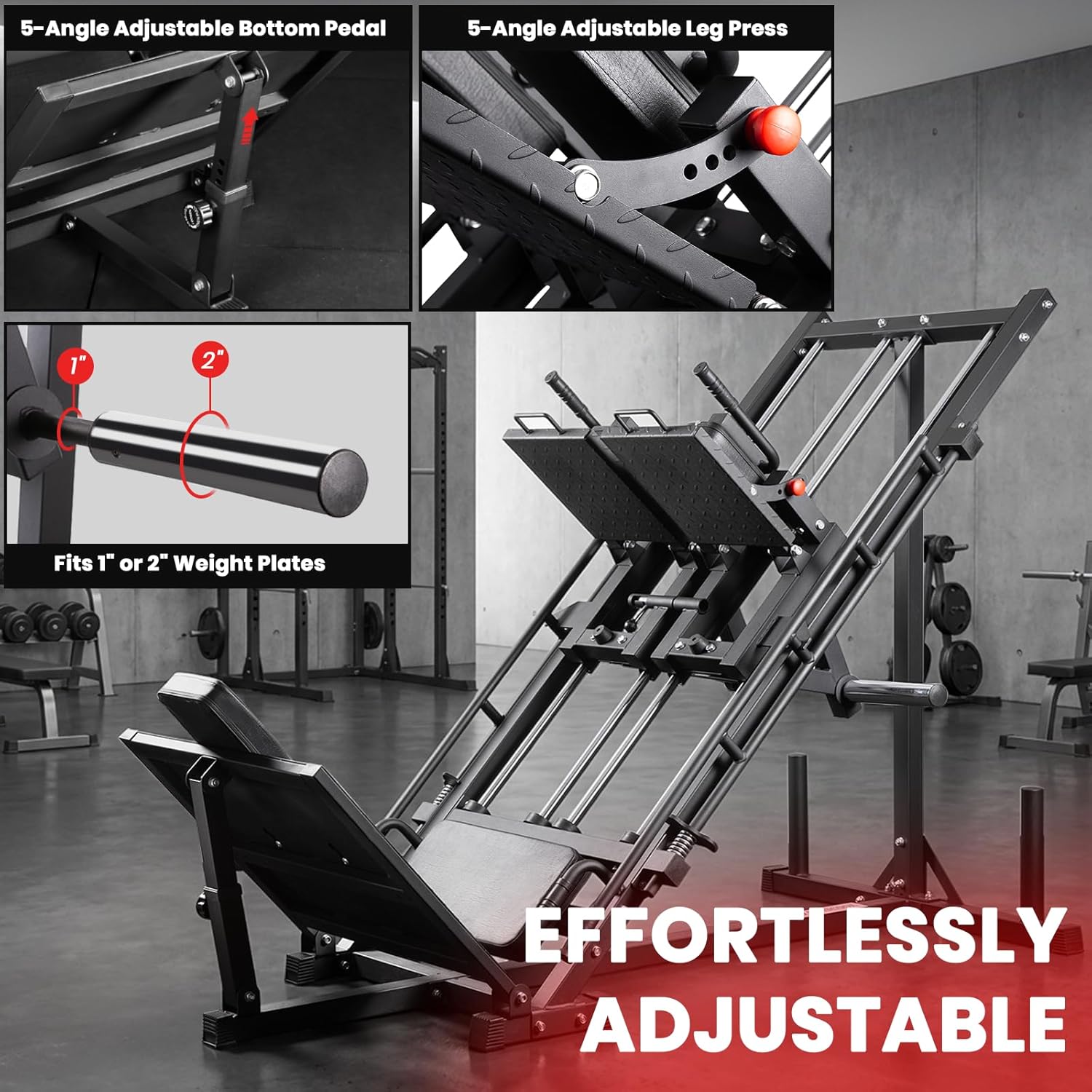 Lionscool Upgraded 3-In-1 Leg Press Hack Squat Machine With ...