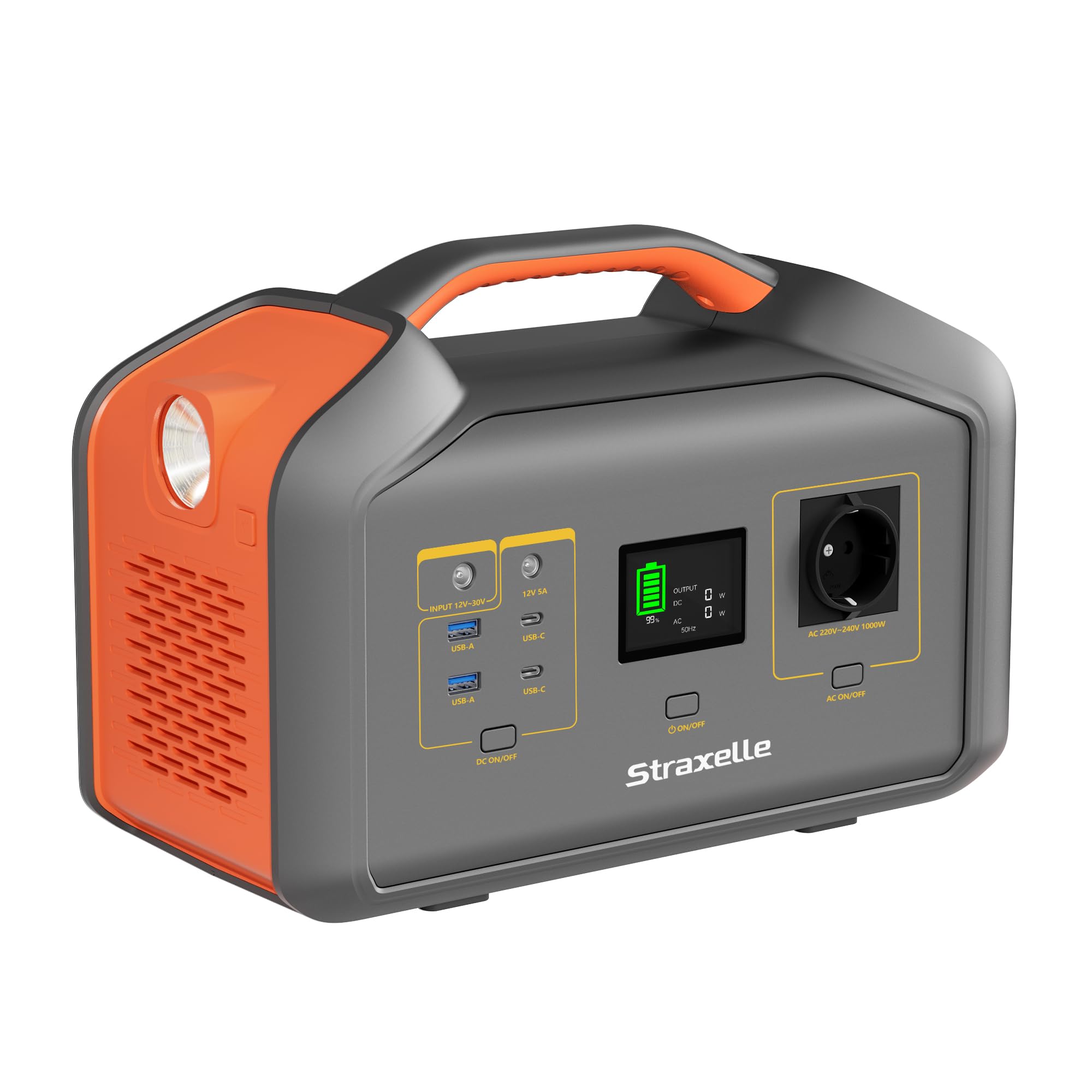 Portable Generators 1000W(Peak 2000W) Tragbare Power station 808.08Wh MPPT Solar Generator Batterie, 150W Schnellladeleistung LCD-Anzeige Für Camping,Draußen,Reisen,Notfälle,Unterwegs