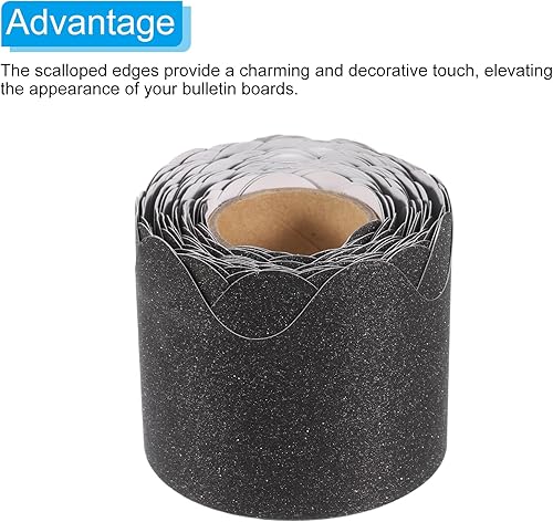 Miniatura 3 de PATIKIL Borde de tablero de anuncios de 2.3 pulgadas x 32.8 pies, tiras festoneadas para decoración de pared para taquilla, aula, póster de corcho,