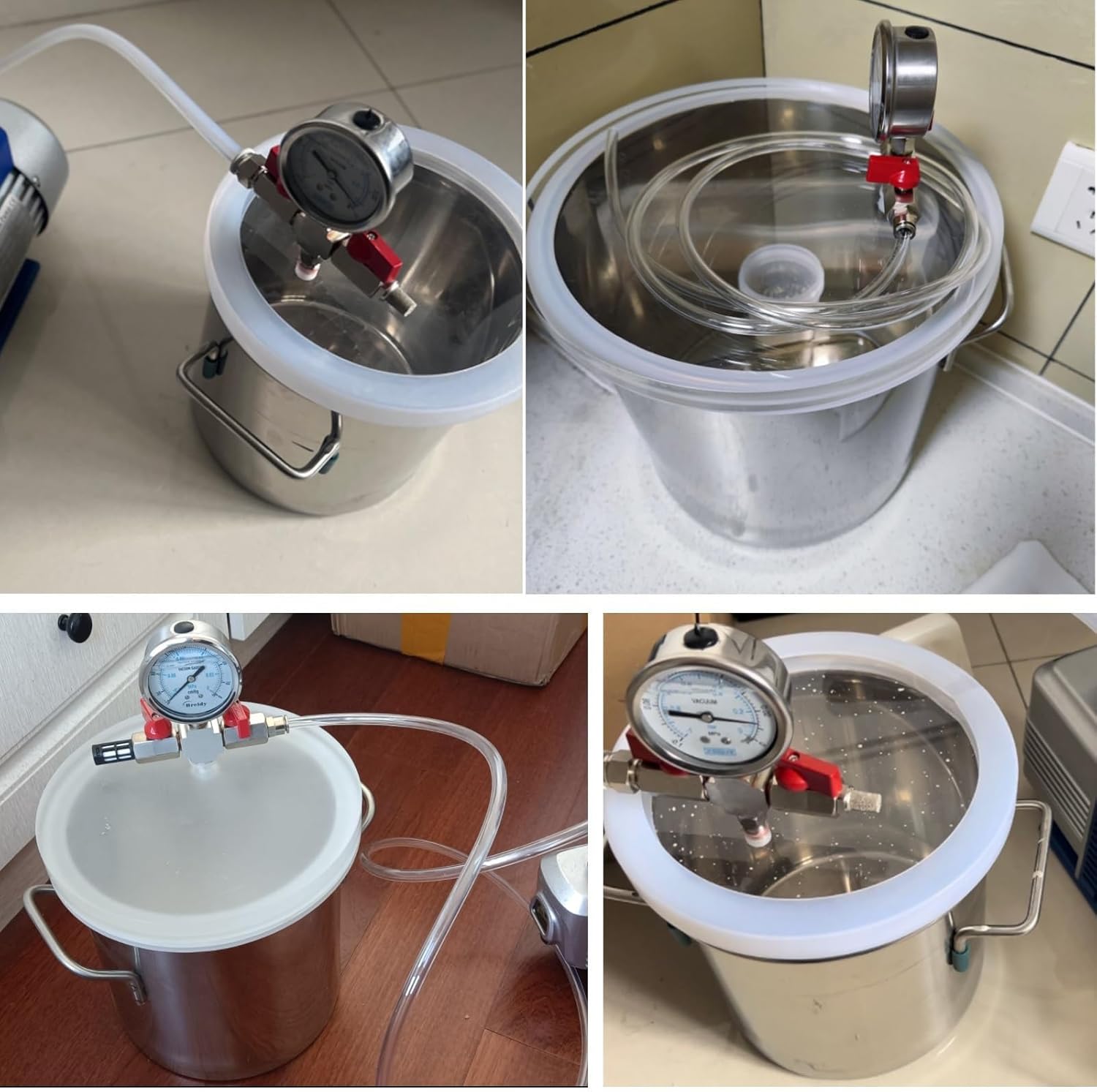 Stainless Steel Degassing Vacuum Chamber, Laboratory Vacuum Chamber, Vacuum Degassing Tank, Crystal Gel Degassing Chamber, Household Vacuum Degassing Chamber, Liquid Degassing Machine(72L/19Gal(45x45c
