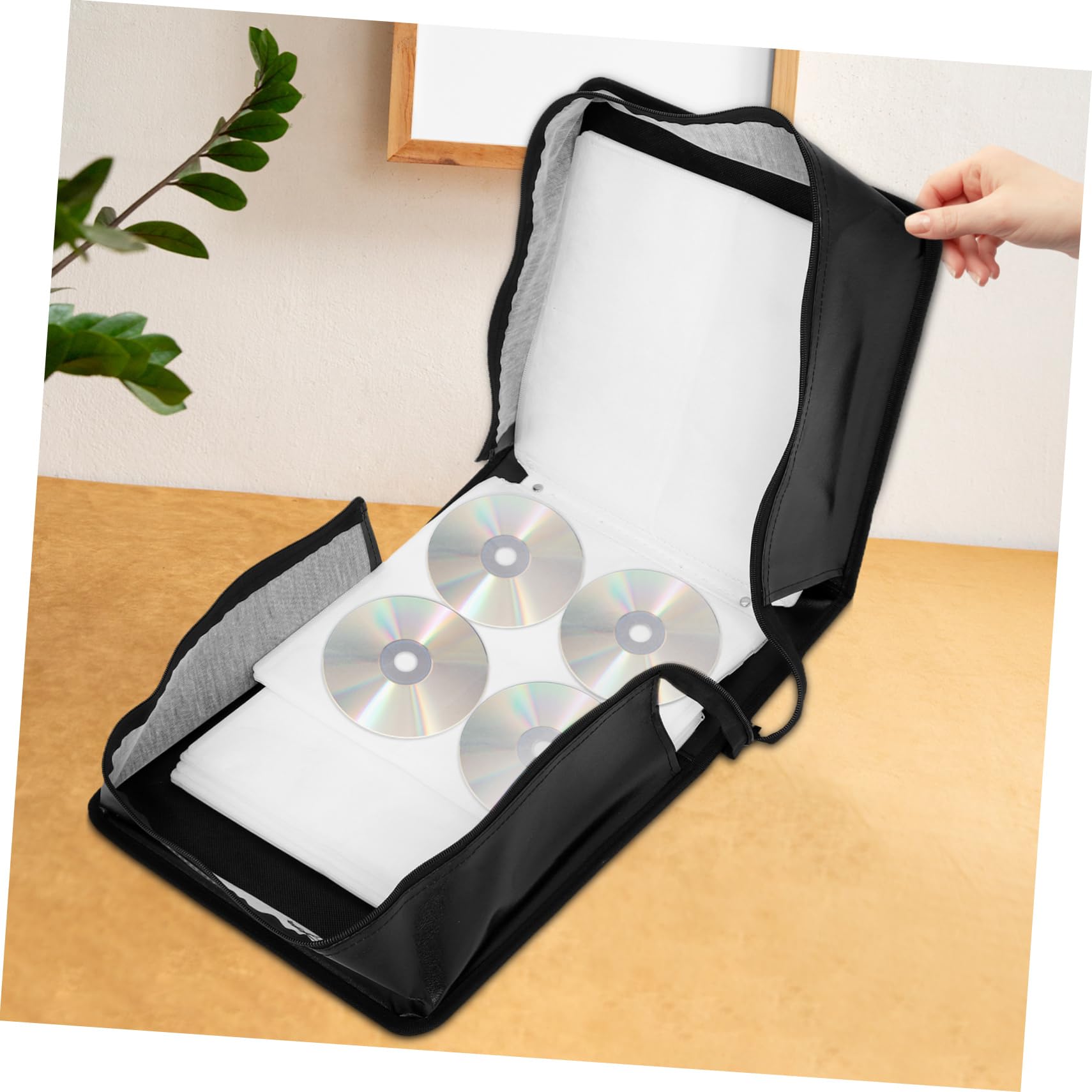 Garneck Scatola Porta Dvd in Pu con Maniglia Contenitore Rigido per CD Dvd Organizer per CD per Auto Custodia Portatile per Collezione di Dischi