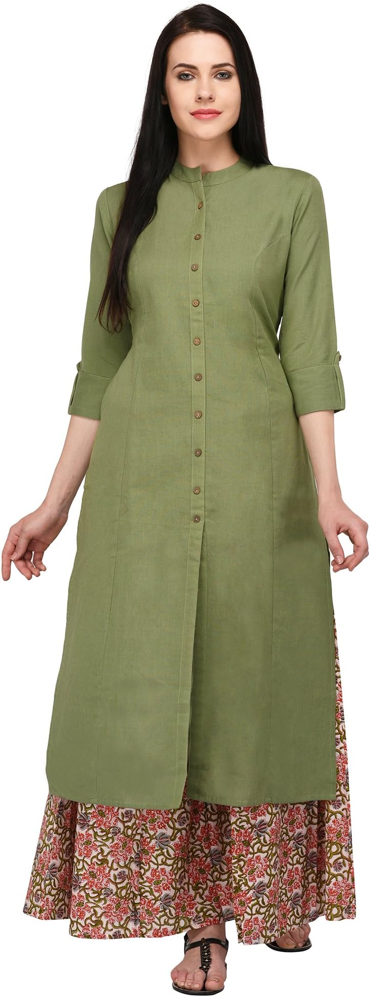 Pistaa's Women's Cotton Solid Kurta With Palazzo Bottom Set (KWTPRNTPZOMX)