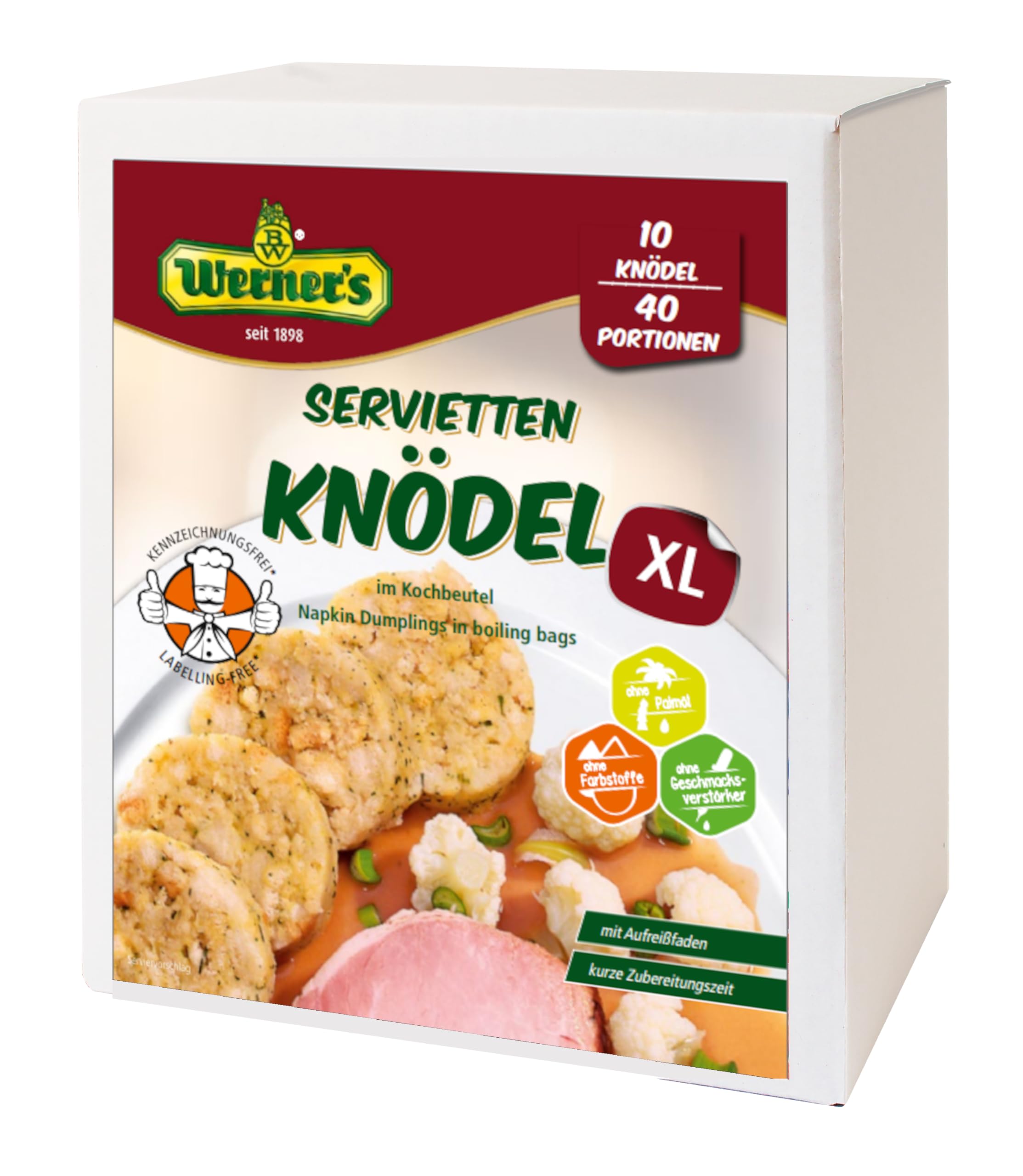 Werner's Serviettenknödel XL 10 Knödel 40 Portionen Gastro