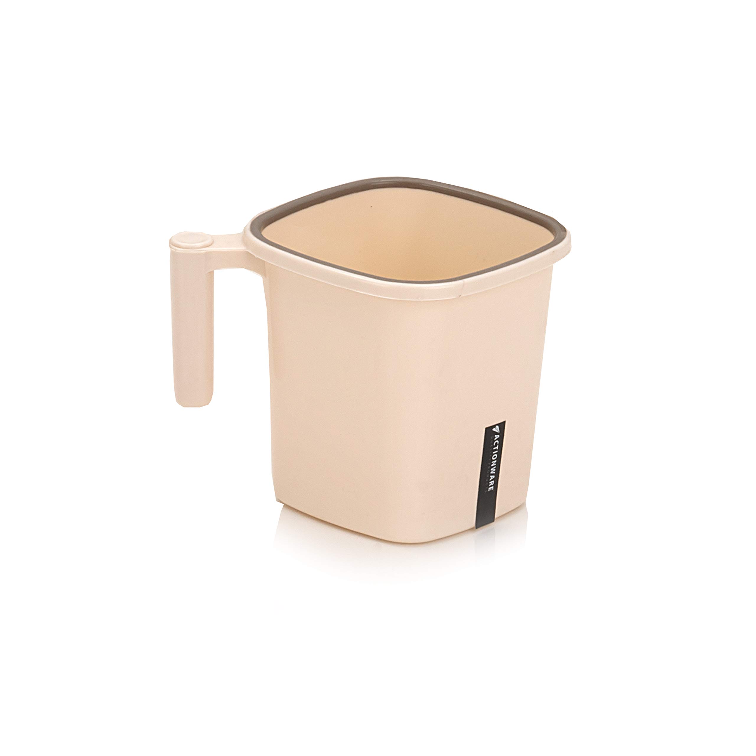 ACTIONWARE Plastic Lightweight, Unbreakable Bathroom Mug 1.5 Litre (Light Brown, Pack of 2 (I, 2)
