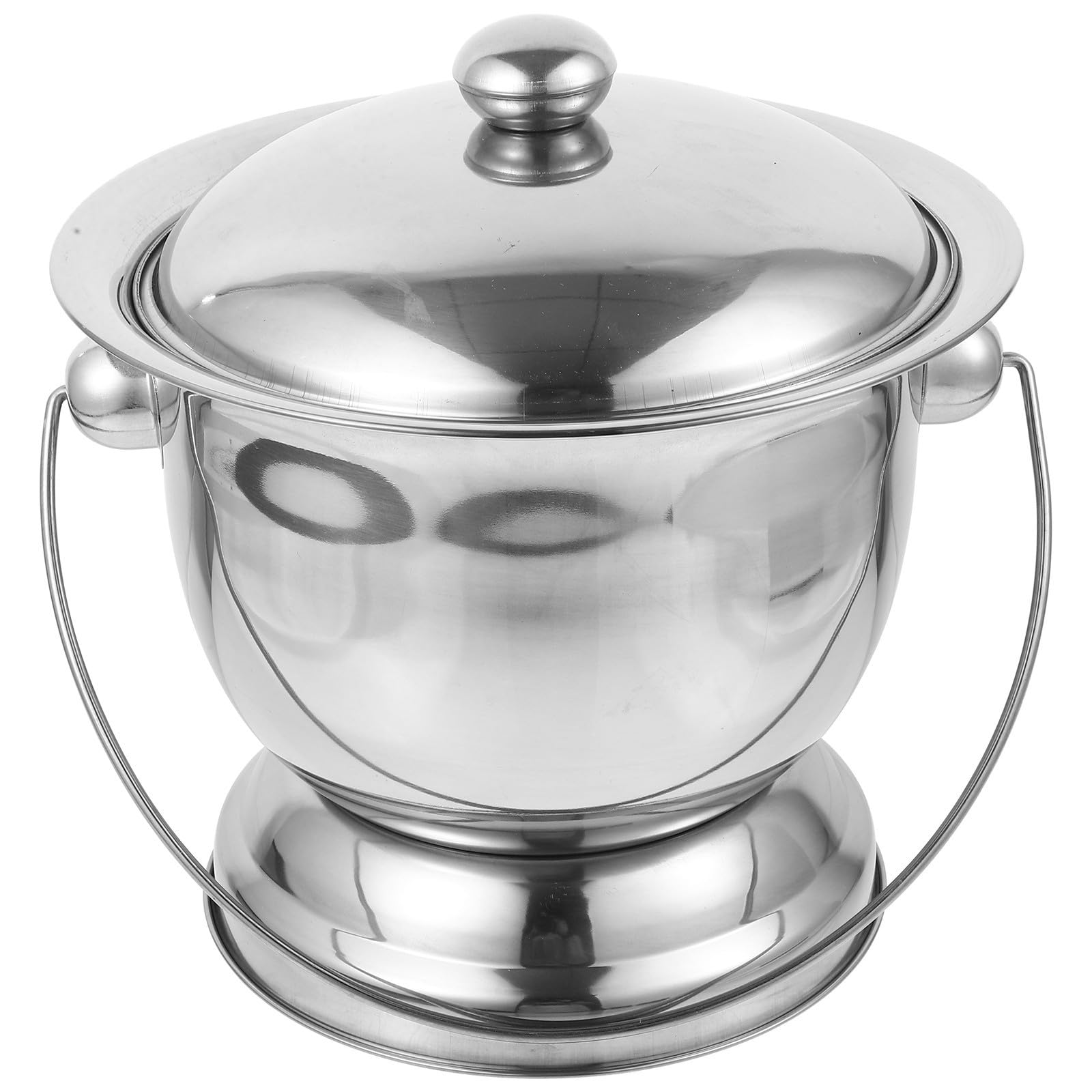 Orinal de Acero Inoxidable con Tapa y Asa para Hogar y Viaje