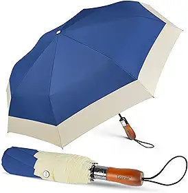 Lejorain Guarda-chuva de golfe compacto grande – Guarda-chuva dobrável automático portátil grande de 137 cm à prova de vento para homens, resistente, 210T Dupont Teflon revestido para chuva