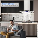 JOEAONZ Island Range Hood 30 Inch 700 CFM Gesture & Touch Control Ceiling Mount Stainless Steel Kitchen Vent Hood, Kitchen Exhaust Hood, Ducted/Ductless Convertible 3-speed Ventilation Fan Switchable