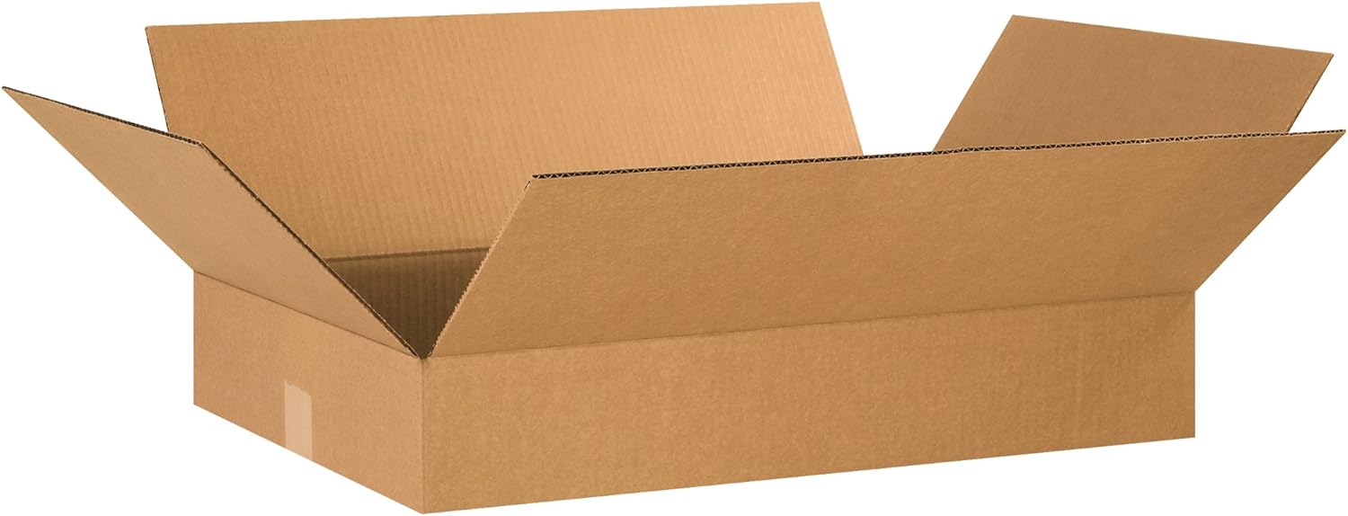 SHIP NOW SUPPLY 24x16x4 Flat Corrugated Boxes, Flat, 24L x 16W x 4H, Pack of 25 | Shipping, Packaging, Moving, Storage Box for Home or Business, Strong Wholesale Bulk Boxes Kraft