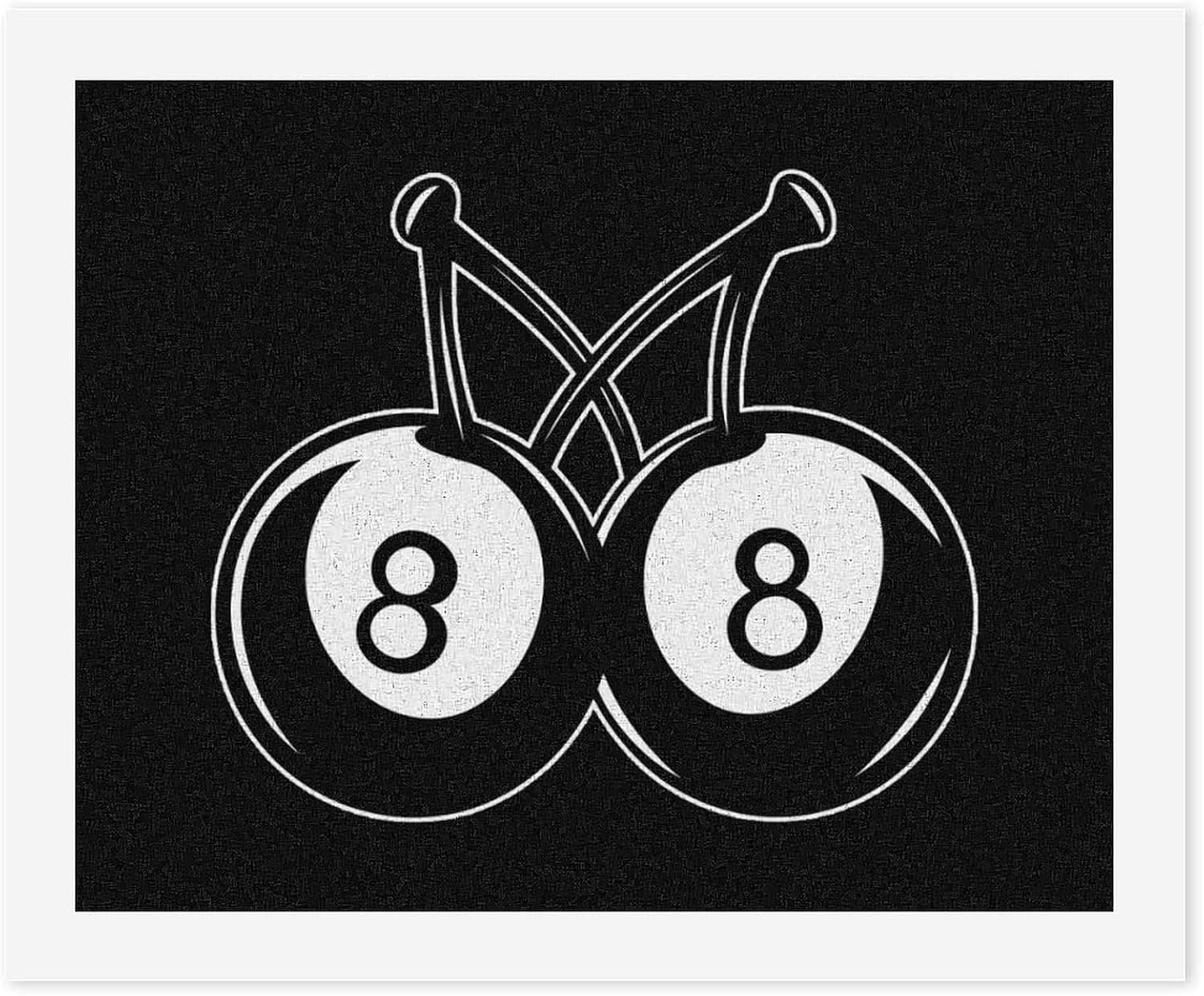 1111No. 8 Billiard Cherries Paint by Numbers for Adults DIY Oil Painting Kit Digital Paintings on Cotton Abstract Artwork 22x18 Inch