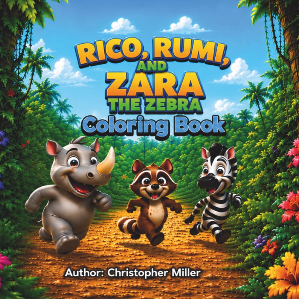 Rico, Rumi, and Zara the Zebra: Coloring Book (The Adventures of Rico & Rumi: Coloring Book Series)
