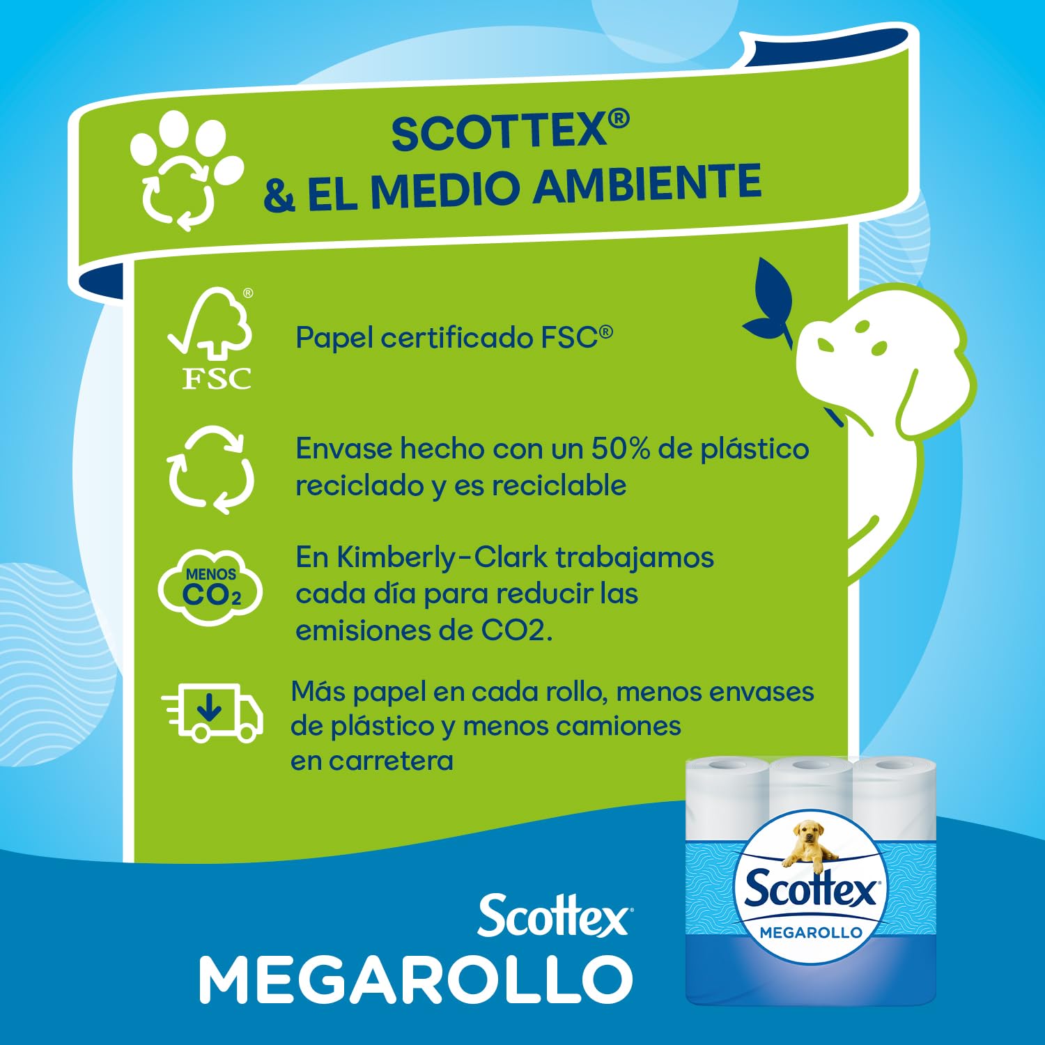 Scottex Papel Higiénico Megarollo (Doble rollo) 48 rollos equivalen a 96 rollos regulares - (4 packs de 12 rollos)