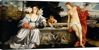Art Print Cafe – Quadro - Stampa su Tela – Tiziano, Amor Sacro e Amor Profano – 100x50 cm