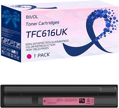 BIVOL TFC616UK TFC616UC TFC616UM TFC616UY Toner Cartridges Compatible for Toshiba E Studio 5516AC 5516ACT 6516AC Printers, with Chip, High Yield 206600 Pages, Vivid Colors 1 Pack Magenta