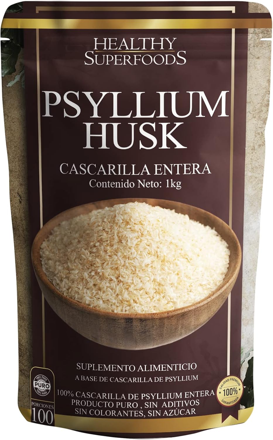 Psyllium Plantago Husk Premium 1 Kg Puro Sin Azucar
