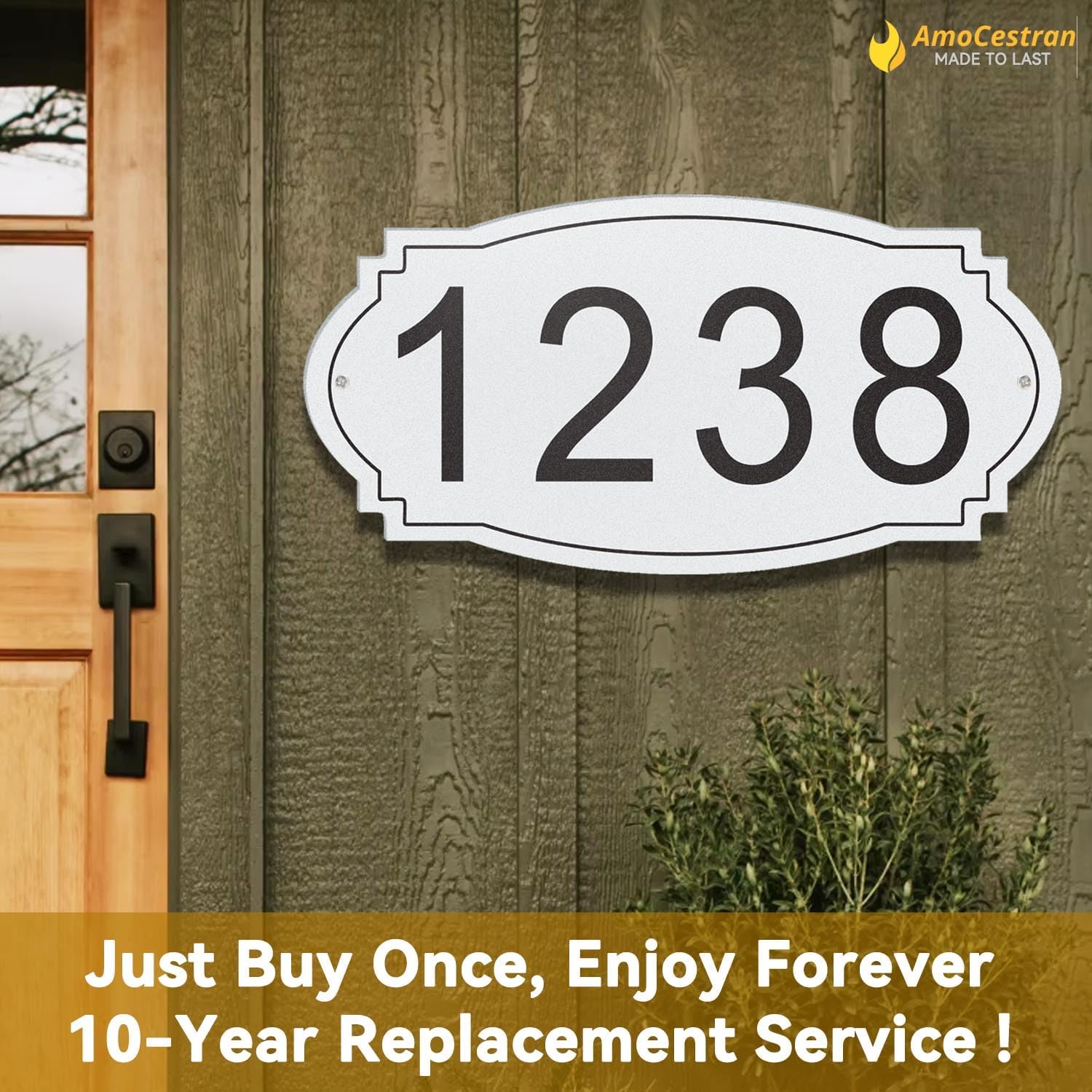 Address Signs for Houses Personalized- Heavy-Duty Solid Aluminum Rustproof Metal Powder Coated Baking House Number Sign Mailbox Address Plaque, Home Custom Address Numbers for House Yard Outside