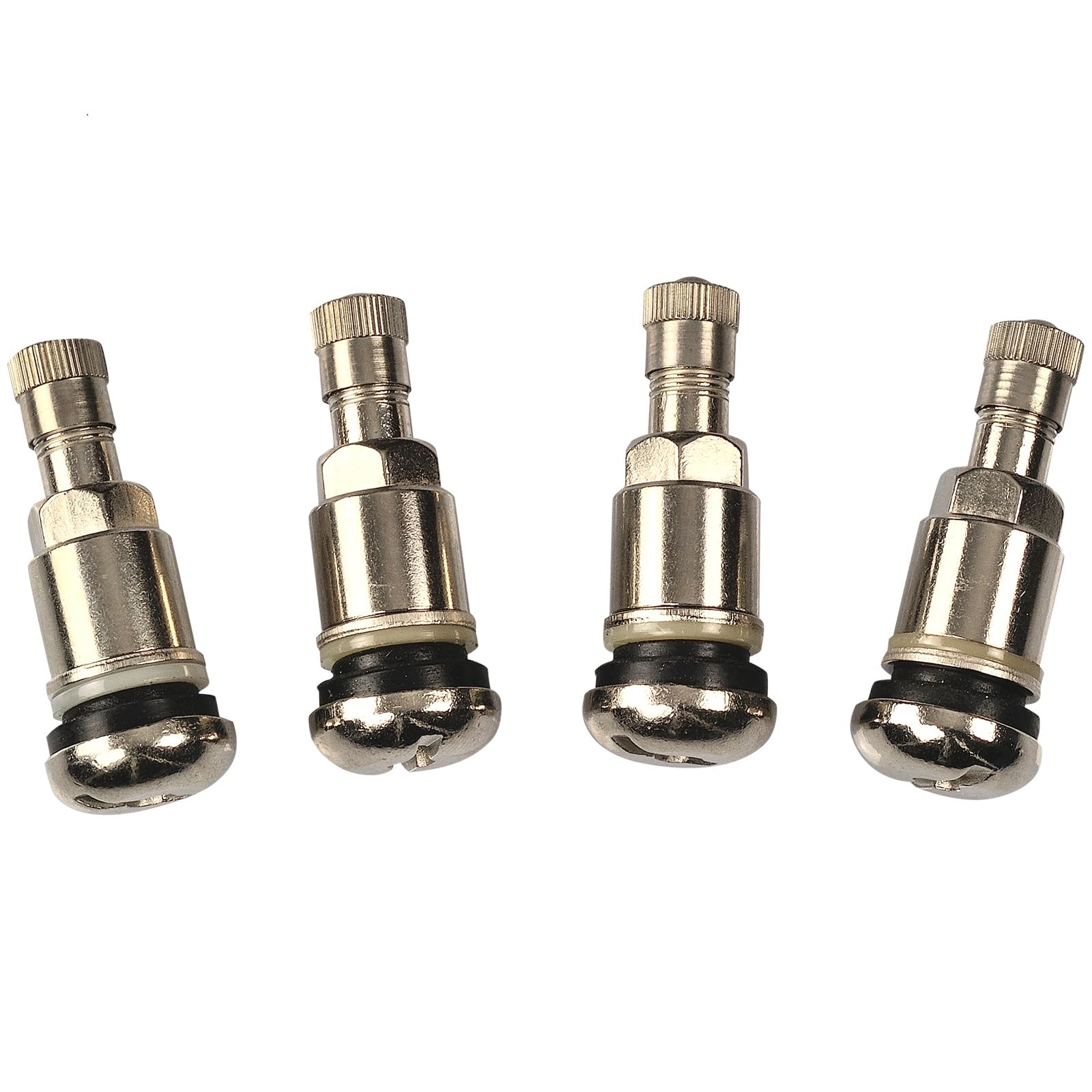 HASKYY 100 x srebrne metalowe zawory do felg samochodowych wentyle stalowe uniwersalne wentylek obręczowe 11,3 mm nowe