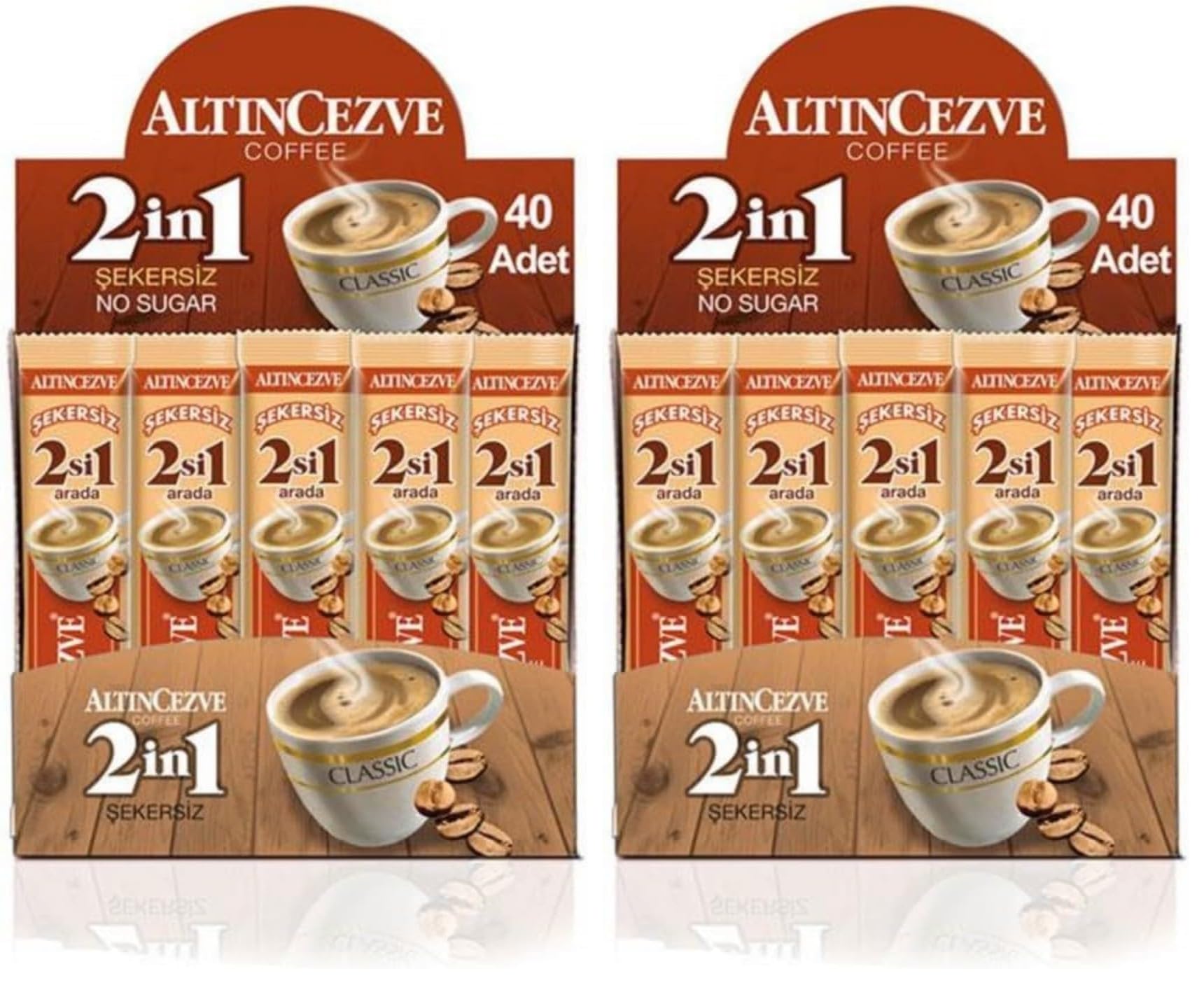 Altın cezve 2 si 1 Arada Tek Kullanımlık 40'lı Paket (2 paketi)