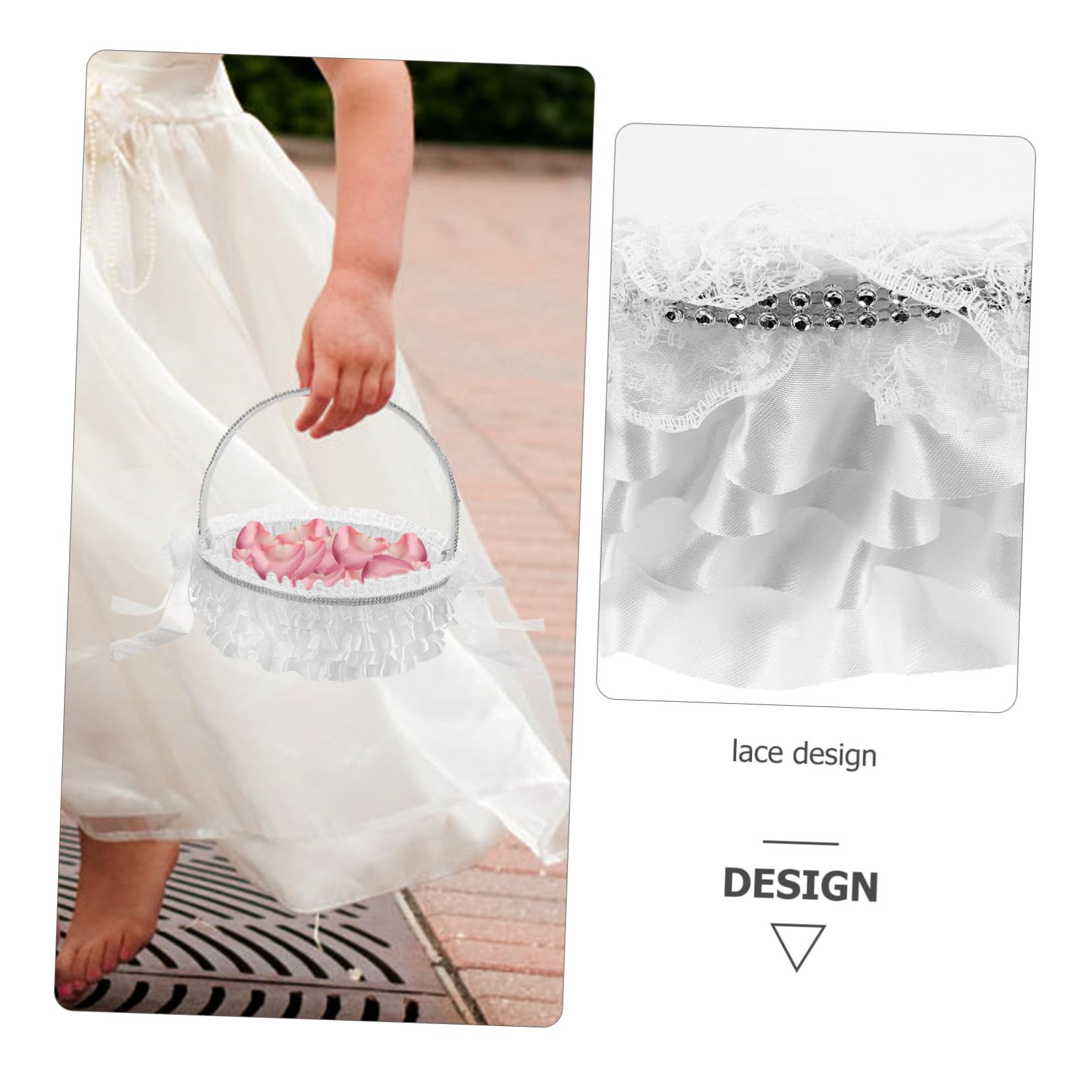 Panier De Demoiselle d 39 Honneur Panier De Pétales De Mariage Pour Événements Spéciaux Décoration En Dentelle Pour Fête De Mariage