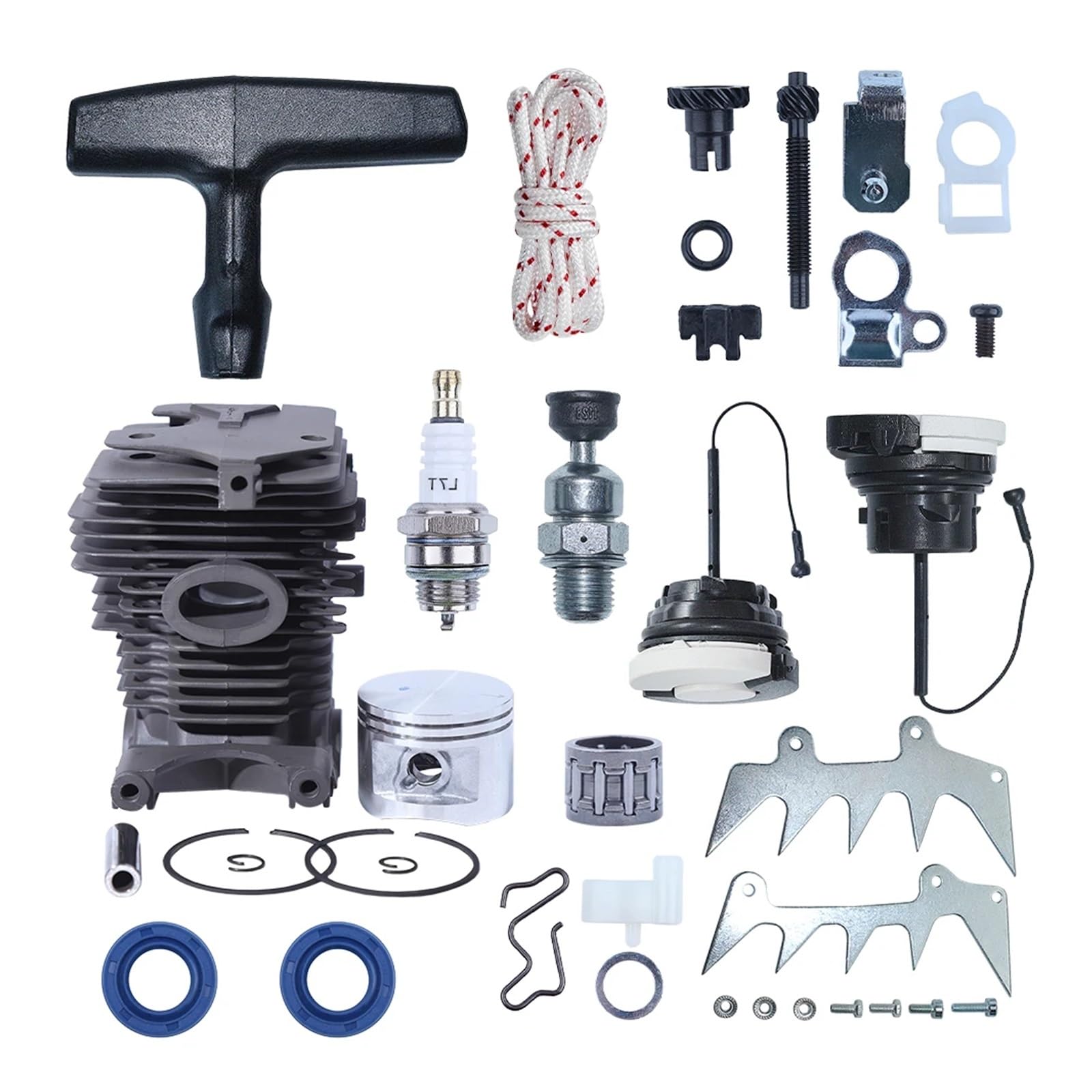 Kit de Ajuste de púas de trinquete for Garras de tala de pistón de Cilindro de 46 mm, Compatible con motosierras Forms 280, MS270, MS270 y 280, con Tapa de Combustible y Kit de trinquete de Arranque.