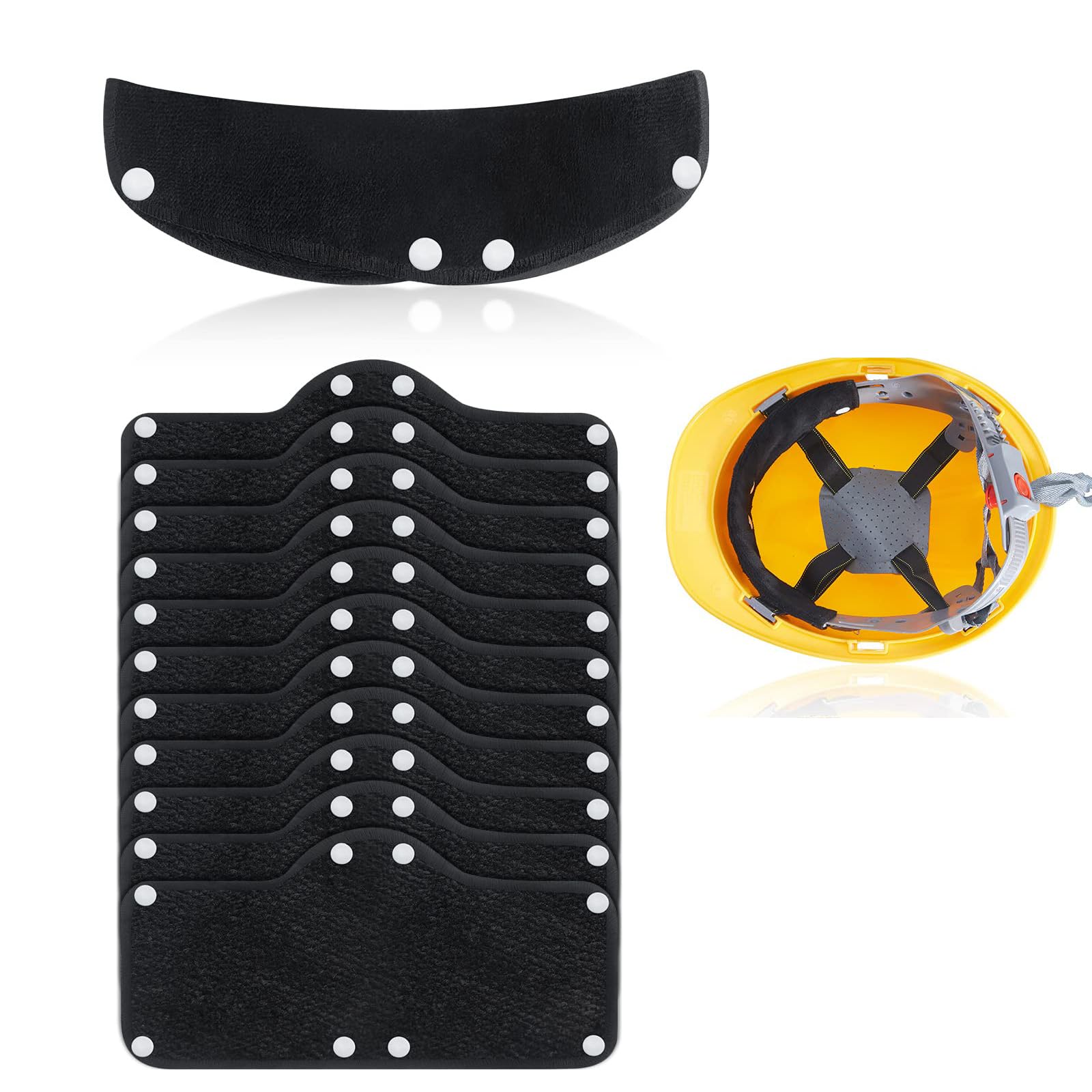 Hard Hat Sweatbands 10 Pcs, Cotton Washable Helmet Liner, Reusable and Comfortable Headband Accessories, Ideal for Safety Helmets, Sweat-Absorbing Comforter Pads