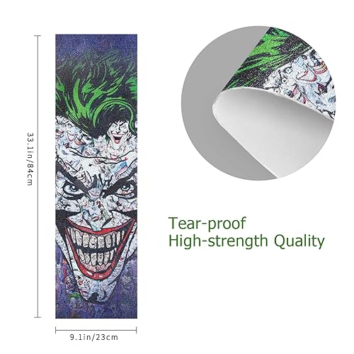 Miniatura 3 de Lindas hojas de cinta de agarre para patineta de payaso y azúcar, sin burbujas, antideslizante, 33 x 9 pulgadas, para adolescentes, niñas y niños