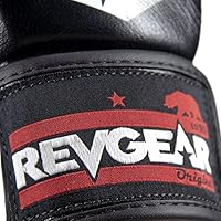Vista 7 de Revgear Pro Series MS1 MMA Boxing Gloves, Premium Leather for Muay Thai, Sparring, MMA Enthusiasts, Medium, Black, Ideal for Training, Great Negro