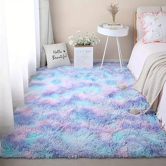 Tie Dye Blue Print Round Rug main image 1