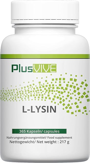 Plusvive - High-Potency, Vegan L-Lysine, 500 mg, 365 Capsules