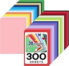 MAXECHO 8.5" X 11" Colored Cardstock Bulk 300 Sheets 30 Assorted Colors Construction Paper Card Stock Printer Paper for DIY Crafts, Kids School Supplies, Cricut, 180 GSM