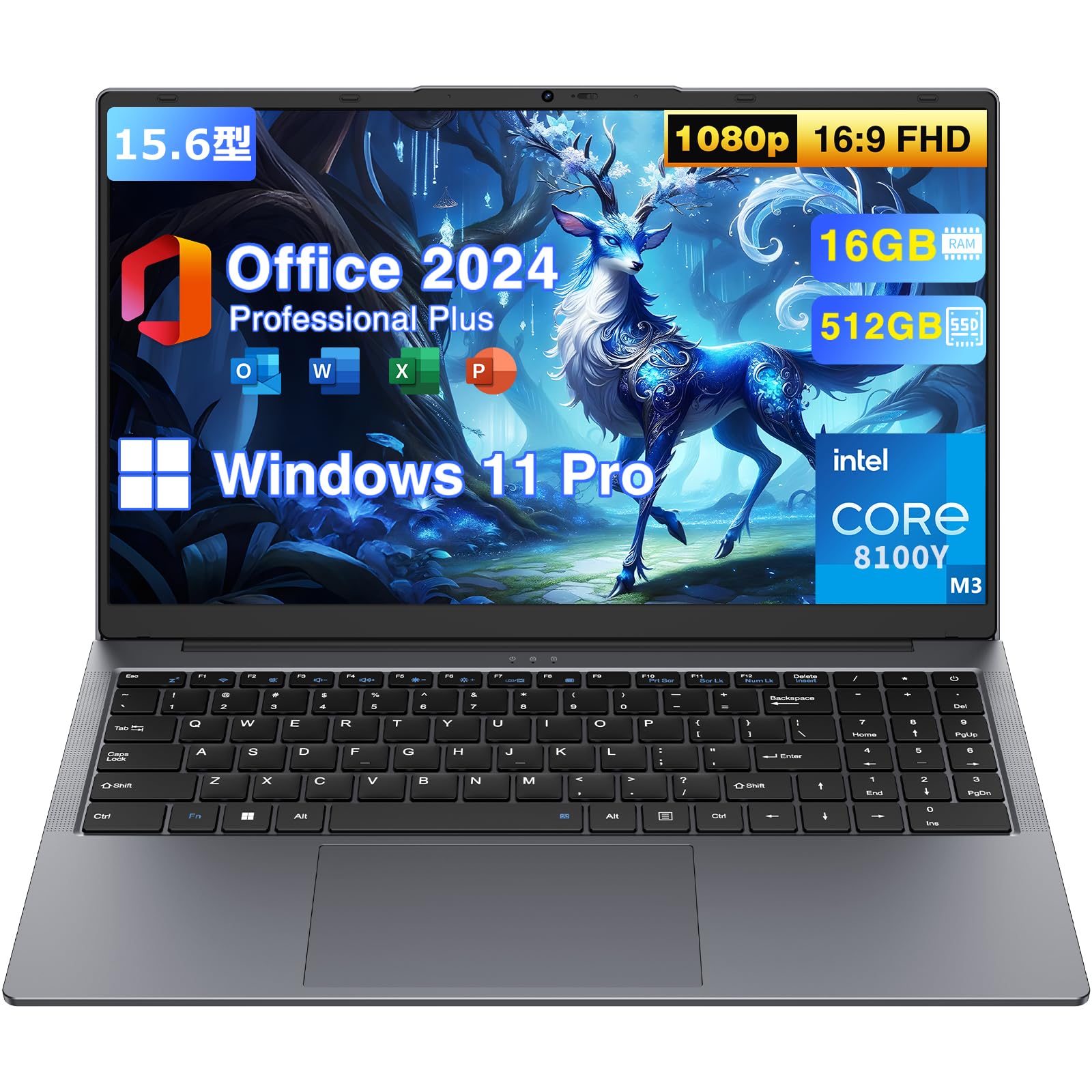 ノートパソコン Office 15.6型 Core m3-8100Y 16GB Amazon.co.jp: Eyy ノートパソコン Office 2024 搭載 15.6型