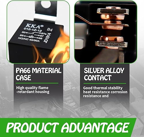 Miniatura 5 de Yumfugu 4 relés automotrices de 40 A, interruptor de relé de automóvil de 5 pines, relé impermeable de 12 V, repuesto para motor fuera de borda de