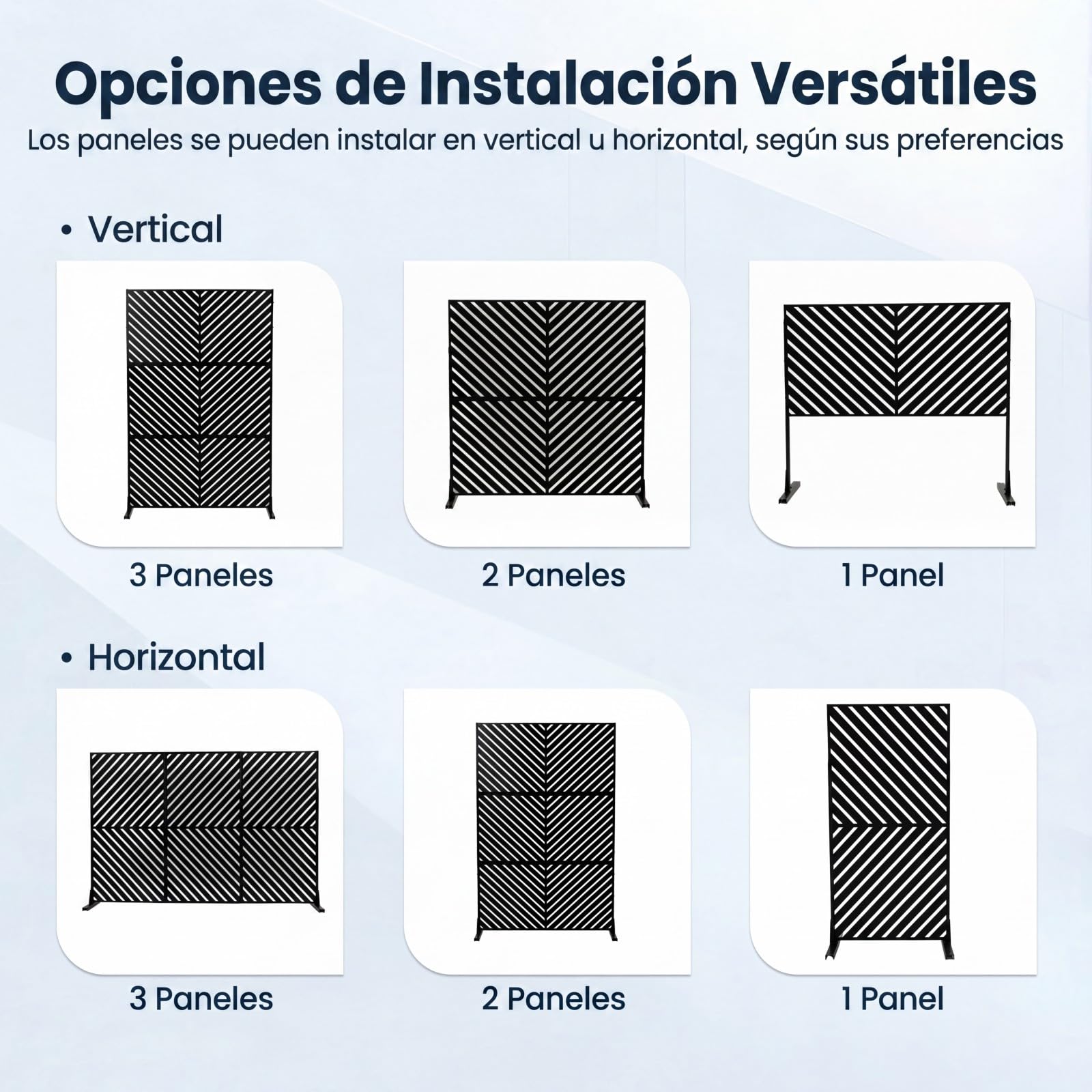 COSTWAY Mampara Biombo de Metal Galvanizado, 121 x 40 x 183 cm (Rayas) | Pantalla de Privacidad Exterior con Base de Soporte, Separador de Ambientes Independiente para Patio Jardín Terraza Piscina