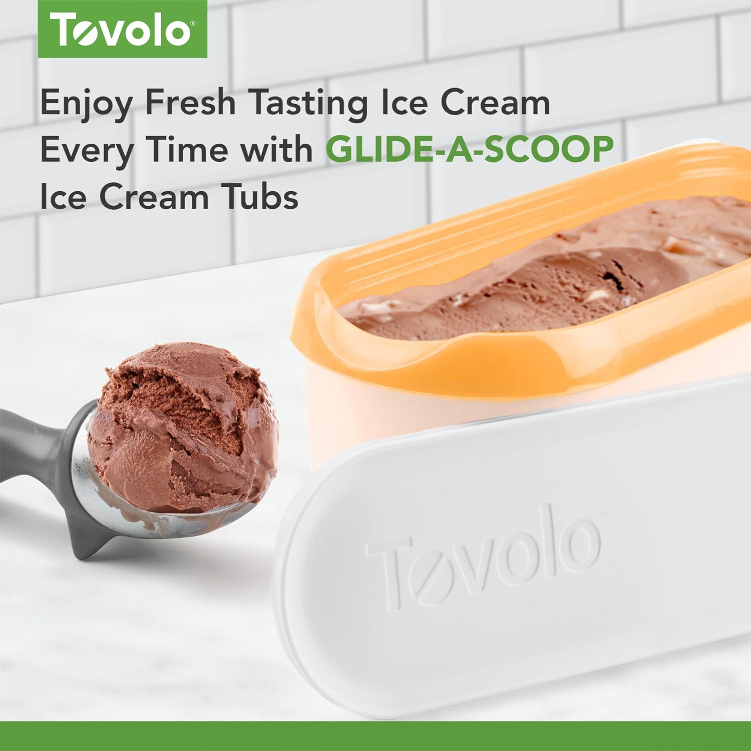 Tovolo Ice Cream Containers for Homemade Ice Cream, Glide-A-Scoop (1.5 Qt, Orange Crush) - Stackable Storage Containers for Freezer - BPA-Free Ice Cream Tub with Lid (Pack of 4) - Image 2