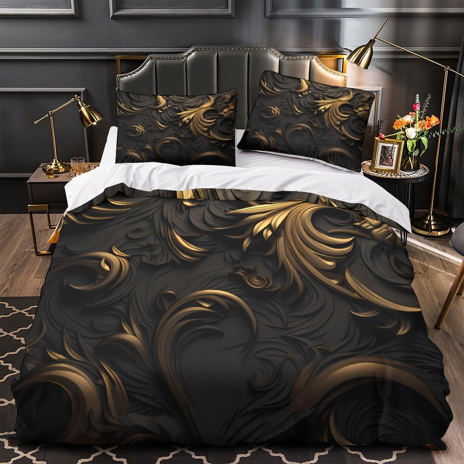 Parure de lit cachemire imprimé 3D en microfibre premium hypoallergénique