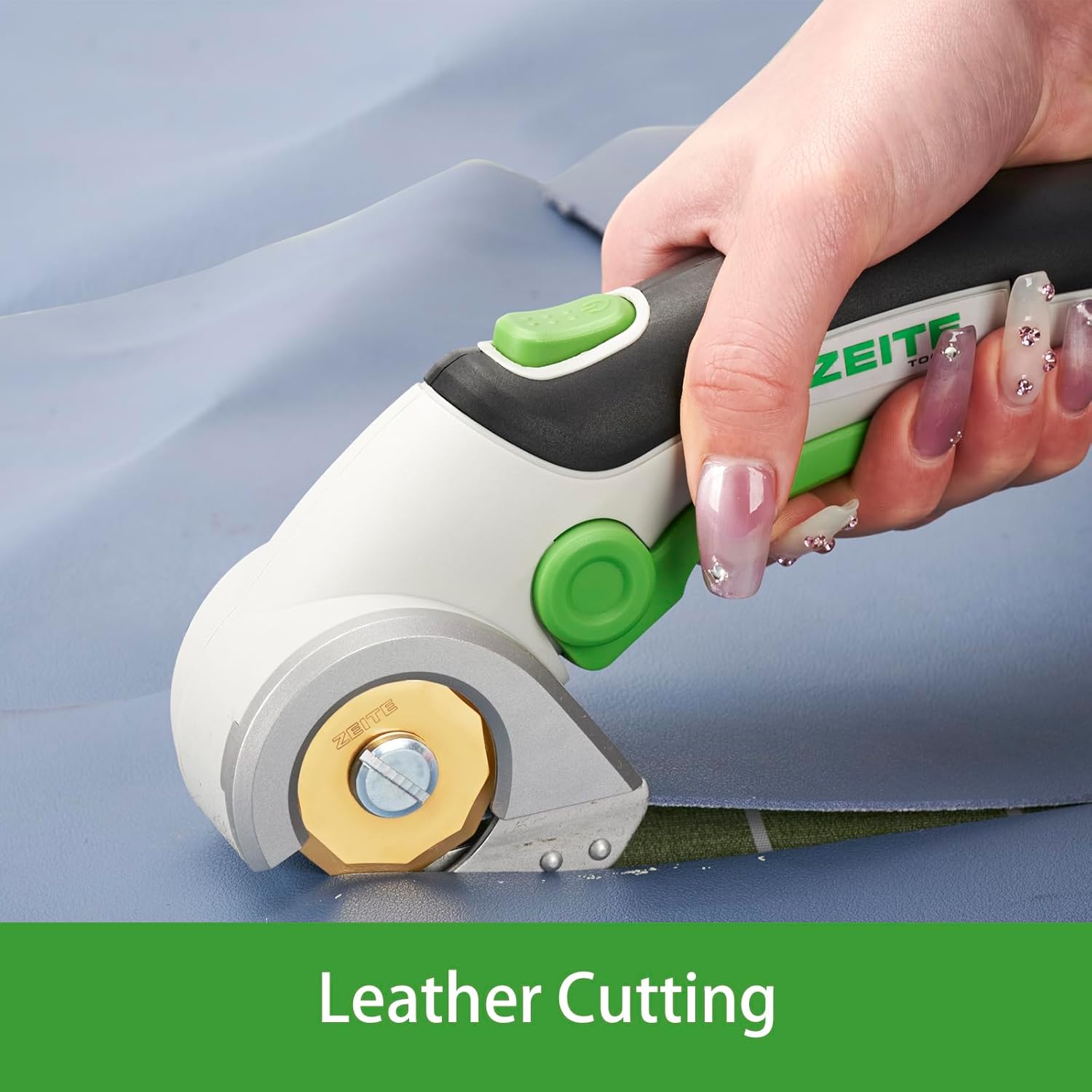 ZEITE 4V Cordless Scissors,Electric Cardboard Box Cutter with Titanium Coated HSS Blades,Ideal for Cardboard Leather Carpet Fabric Cutting and recycling,Gifts for Men & Women,Storage Case