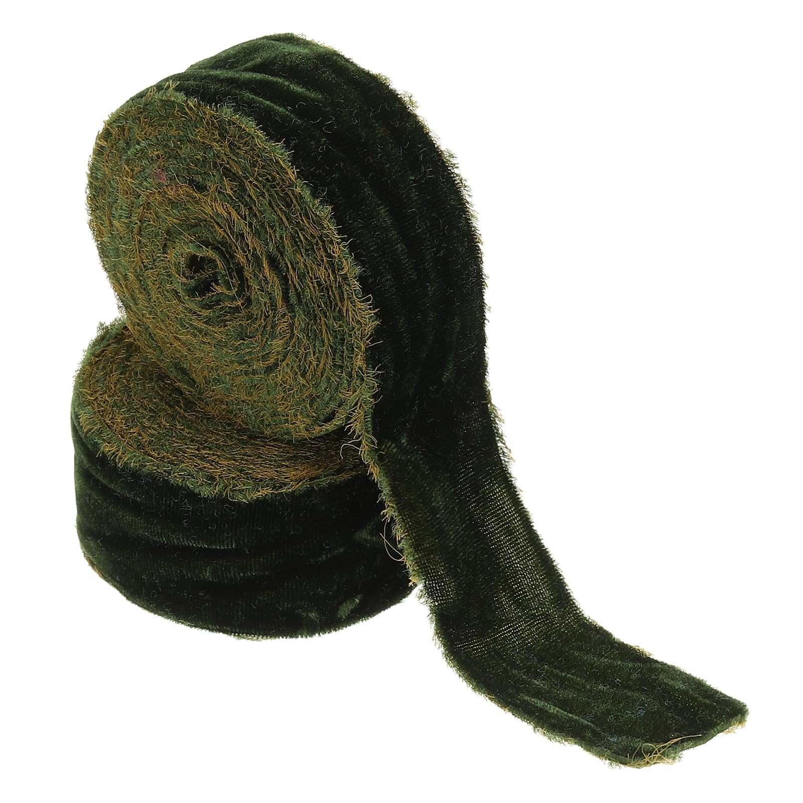 Ruban de velours vert foncé 38mm rubans effilochés vintage loisirs créatifs