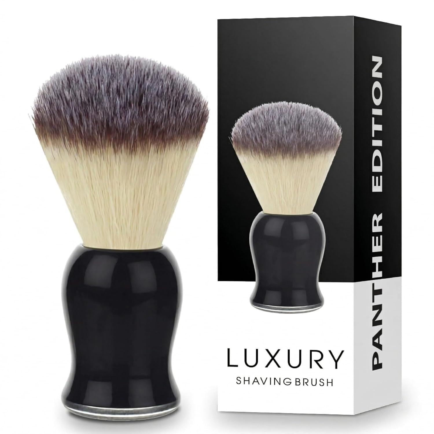 RUBAB.MEN Premium Soft Shaving Brush for Men | Black Panther Edition | - Experience Luxury Shaving with Cruelty-Free Bristles & Elegant Solid Grip Black-Toned Handle | Handcrafted with Passion