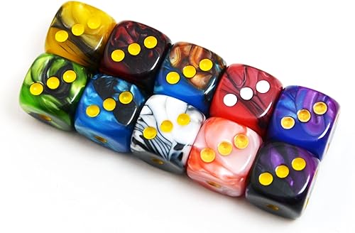 Miniatura 7 de Smartdealspro Paquete de 100 dados de dos colores de ángulo redondo de seis lados con bolsa gratis para Tenzi, Farkle, Yahtzee, Bunco o enseñanza de