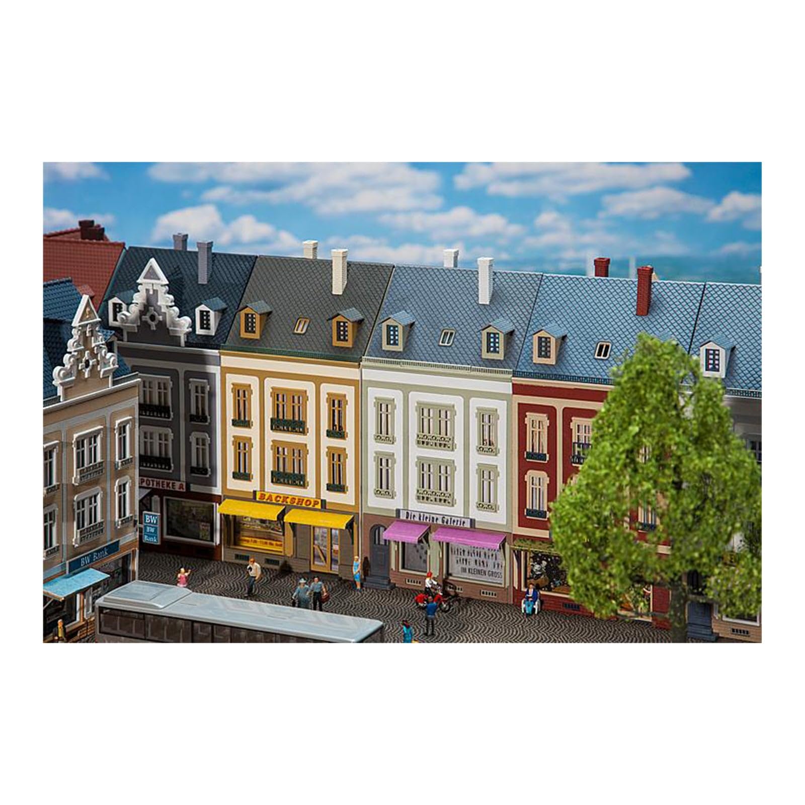 Faller FA 130702-2 rzędy Beethovenstraße, akcesoria do modeli kolejek, modelarstwa, 27,5 x 5,4 x 39 cm