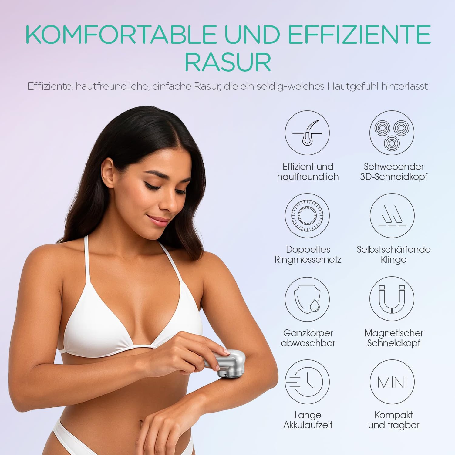 VOYOR Damenrasierer Elektrisch Epilierer Damen Rasierer Damen Intimrasierer Für Frauen Wasserdichter Gesichtsrasierer Frauen Armen Beinen Tragbar Type-C Wiederaufladbar ES310 (Gold)