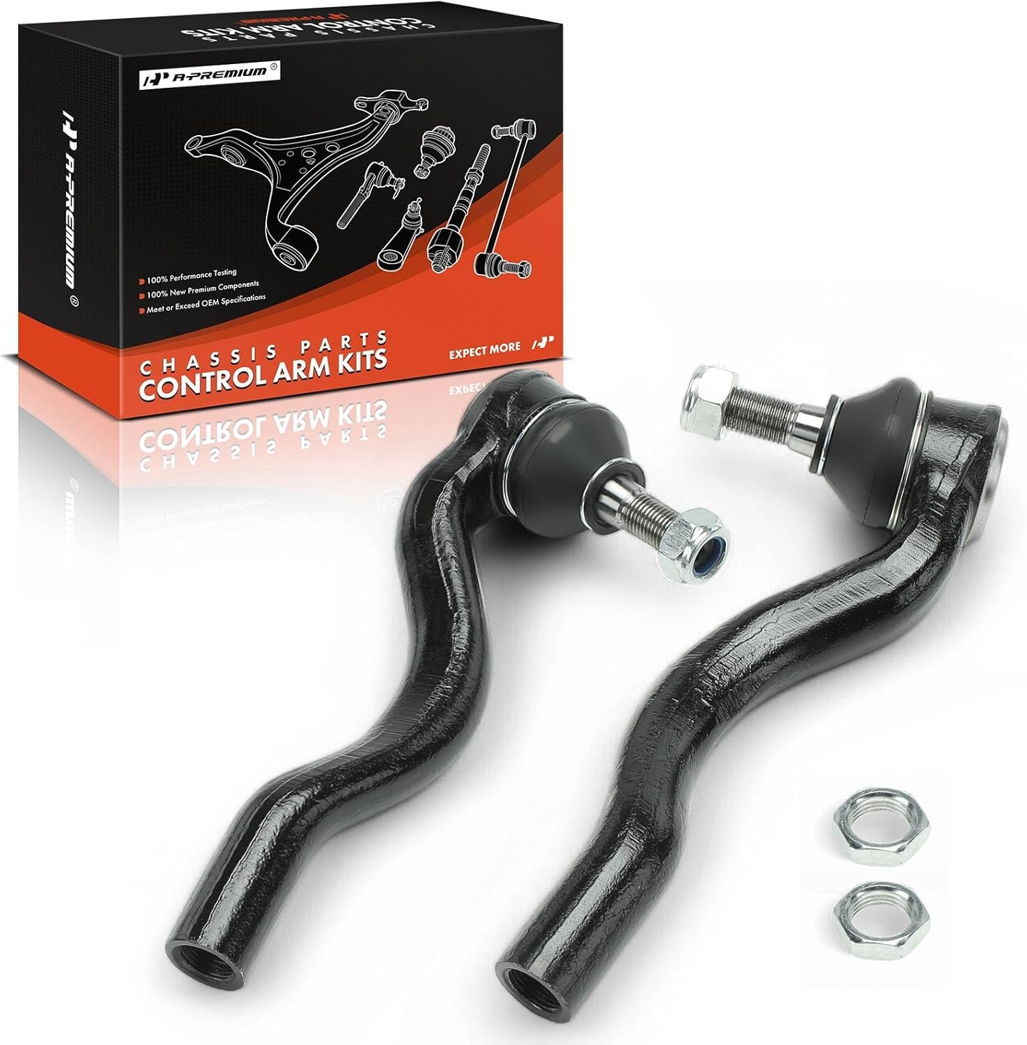 A-Premium 2 x Front Outer Tie Rod Ends, Compatible with Jeep WK2 Series Grand Cherokee & Dodge Durango, 2011 2012 2013 2014 2015