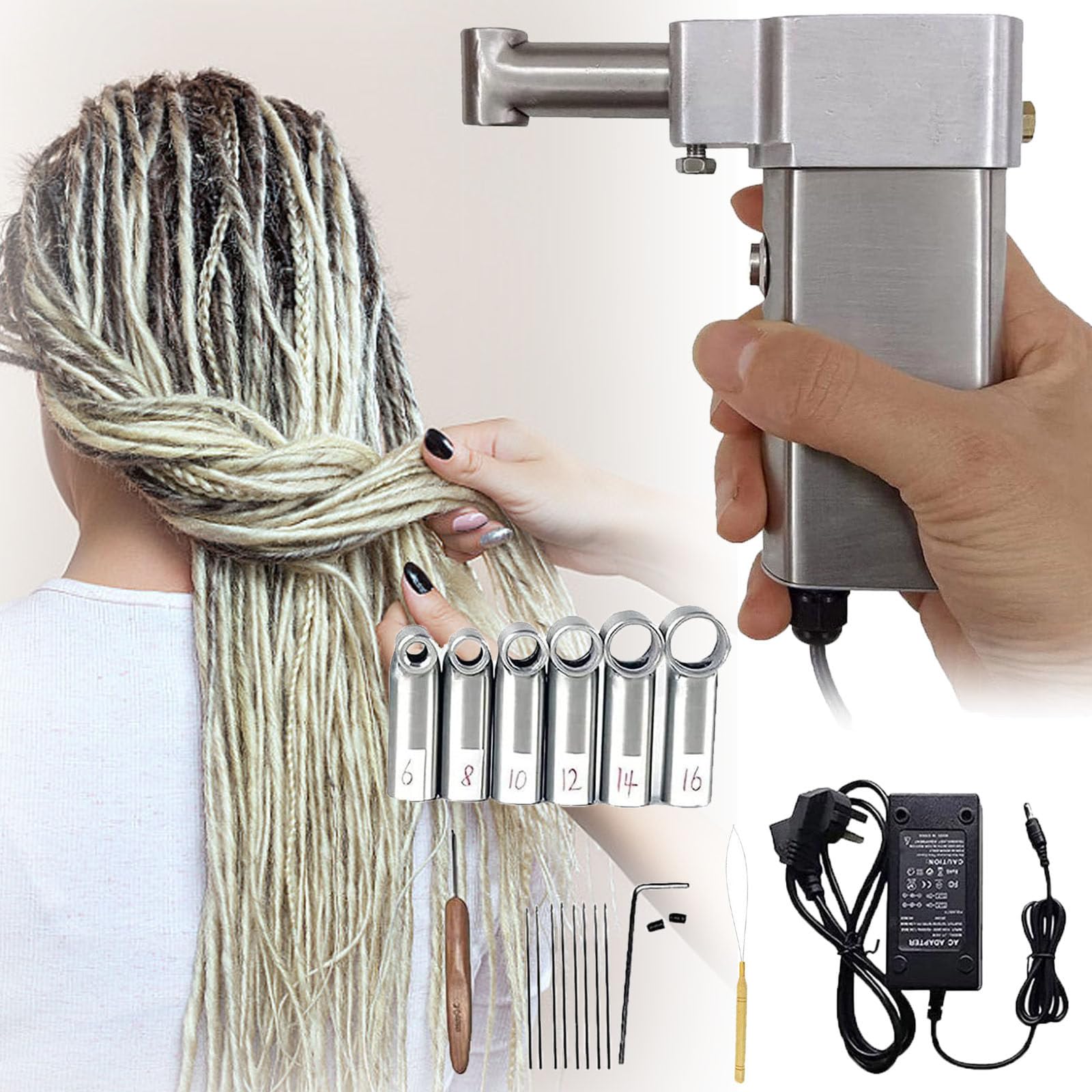 La Máquina De Rastas, Trenzadora De Ganchillo De 6-16 Mm | con 20 Ganchos De Ganchillo Automáticos, Mini Trenzas Instantáneas para Hacer Trenzas De Bricolaje