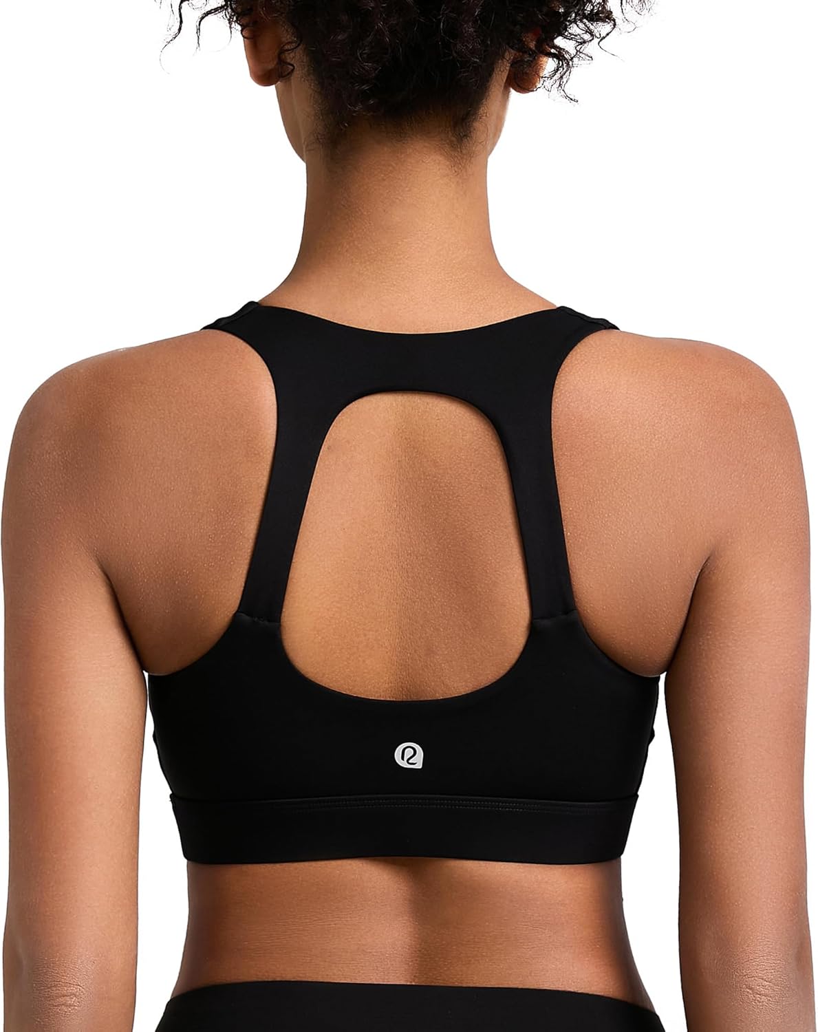 RUNNING GIRL Sports Bras for Women High Support,Racerback High Impact Grey Sports Bra Moulded Cup Workout Bra Push up