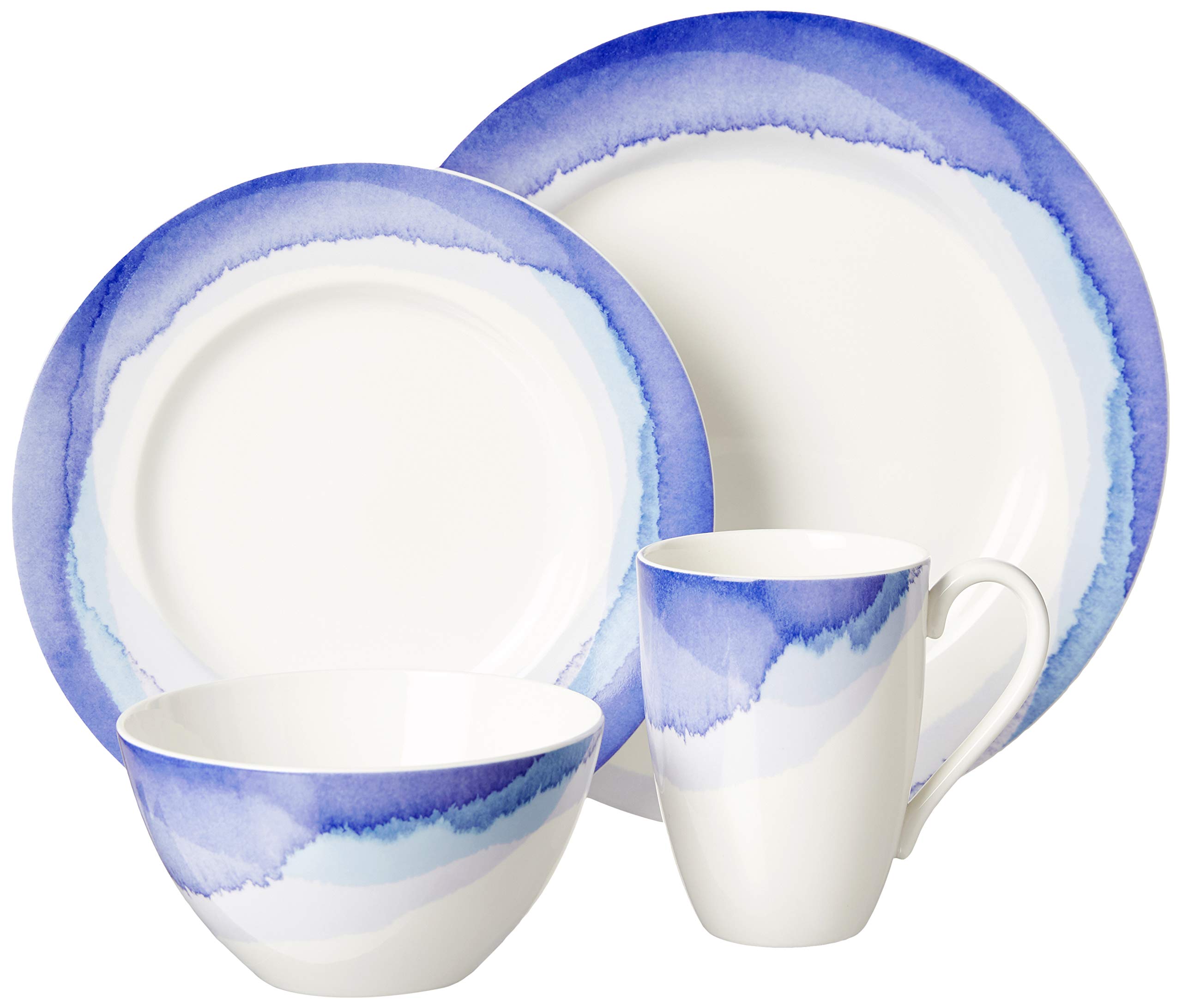 Lenox Indigo Watercolor Stripe 4pc Place Setting 60 Lb